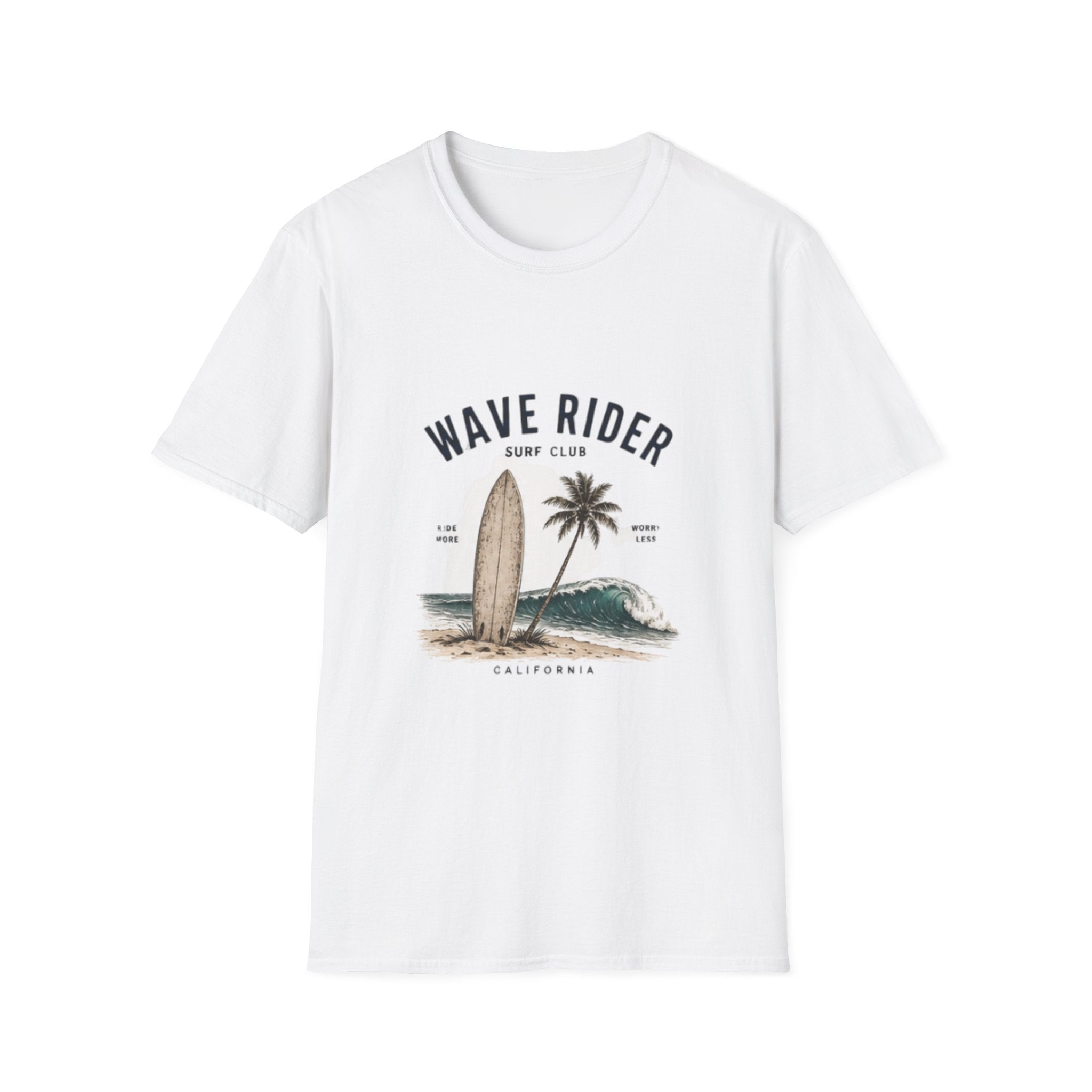Wave Rider Surf Club unisex T-Shirt — Vintage Surfboard & Palm Beach Tee