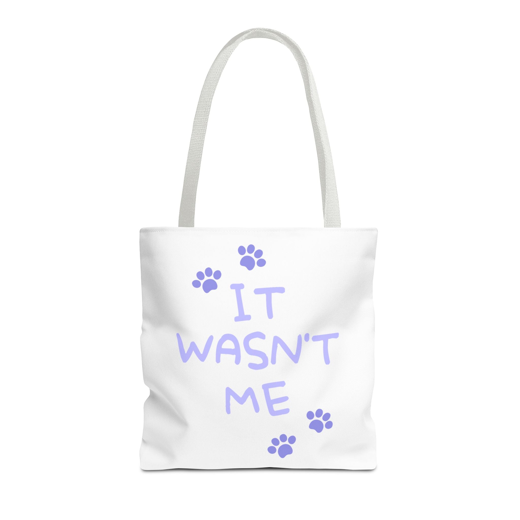 Cat Paw Print Tote — "It Wasn't Me" Funny Cat Tote Bag