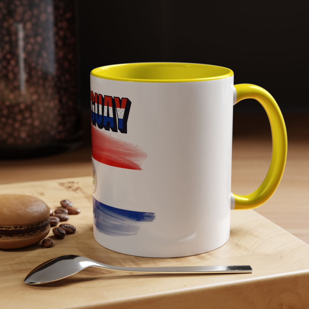 Paraguay Flag Accent Coffee Mug – Patriotic Red White Blue Souvenir (11/15 oz)