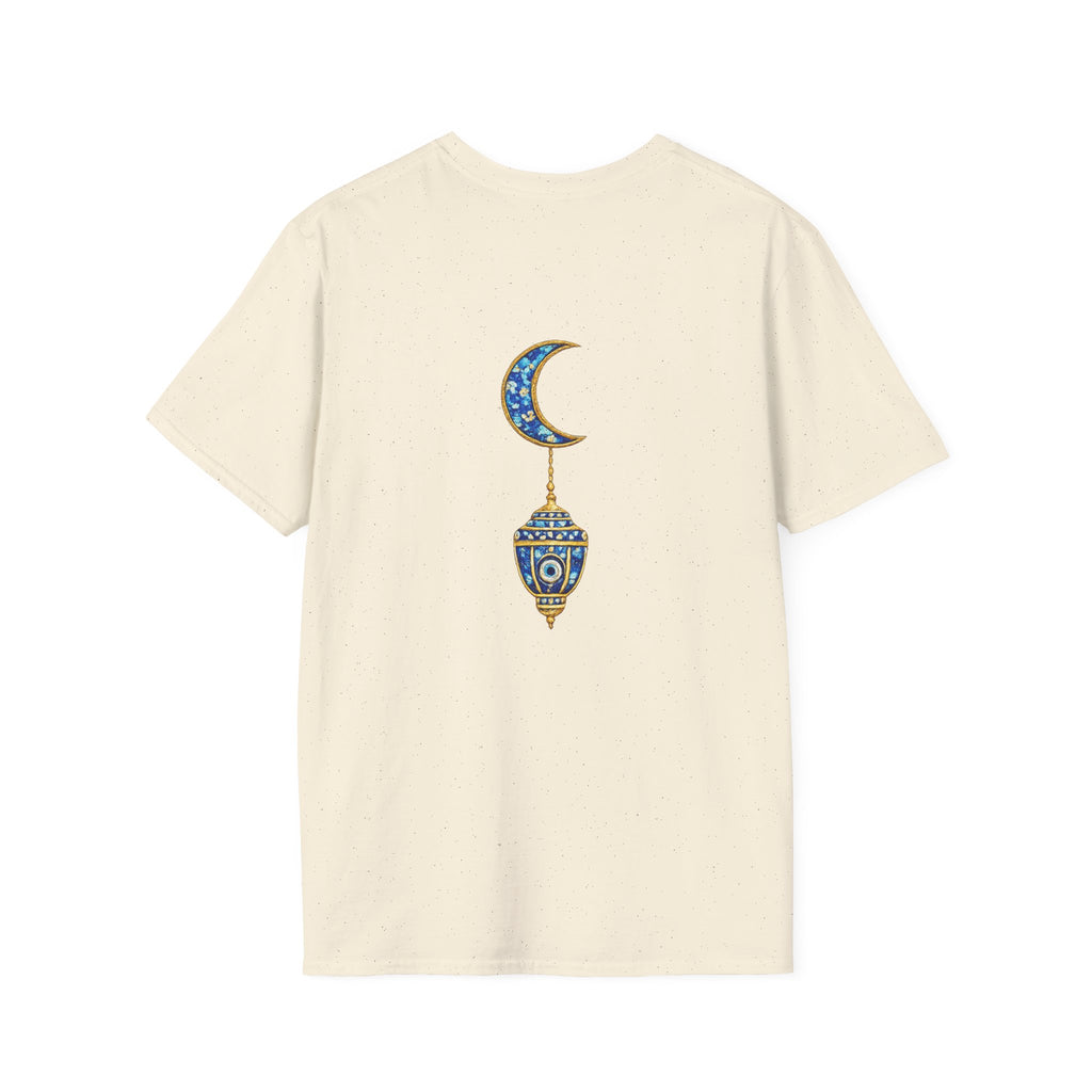 Evil Eye Crescent Lantern T‑Shirt — Protective Nazar Tee with Moon Lantern Design