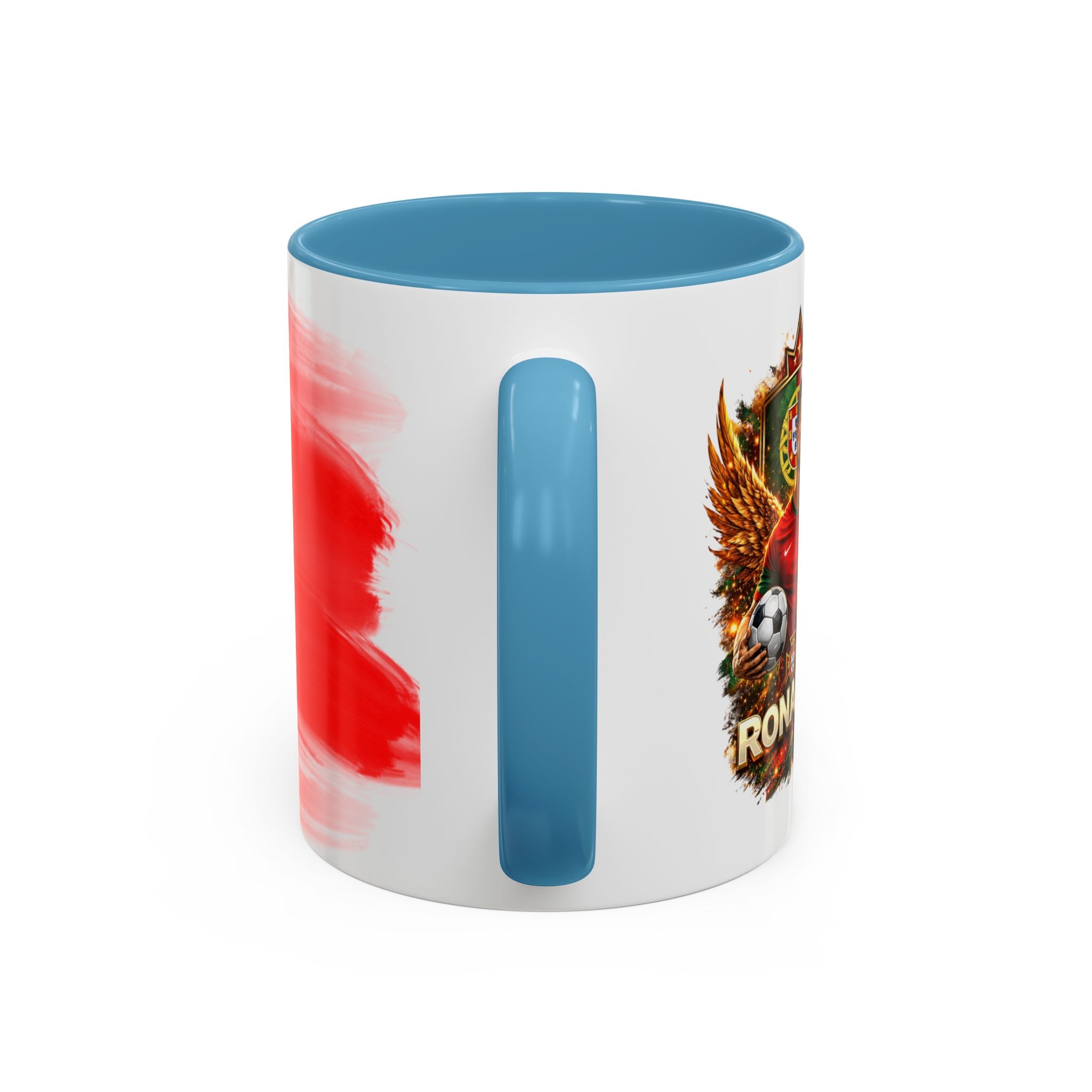 Portugal Flag Accent Coffee Mug — Painted Portuguese Crest Design (11/15oz)