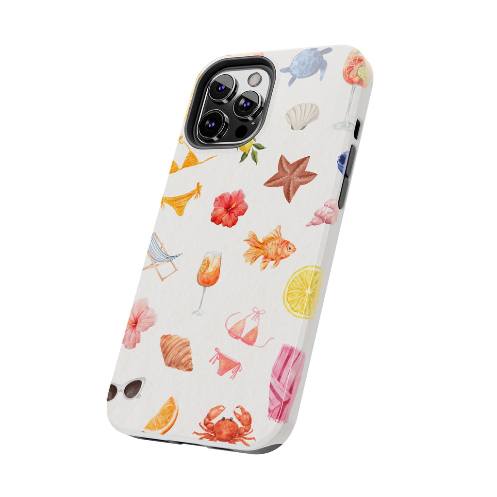 Summer Seashells Pattern Tough Phone Case — Beach Vacation Phone Cover