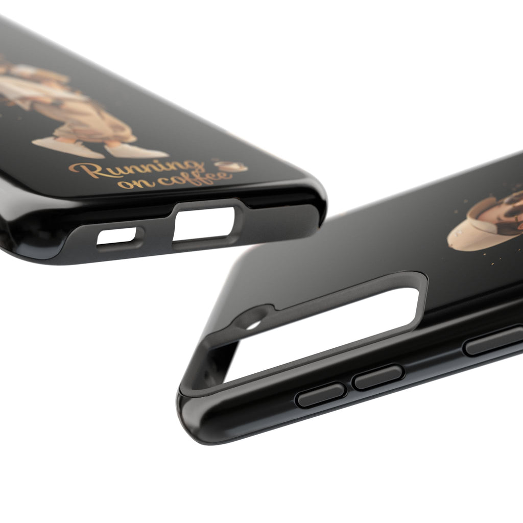 Phone Case — 'Running on Coffee' Cute Coffee Girl Protective Case