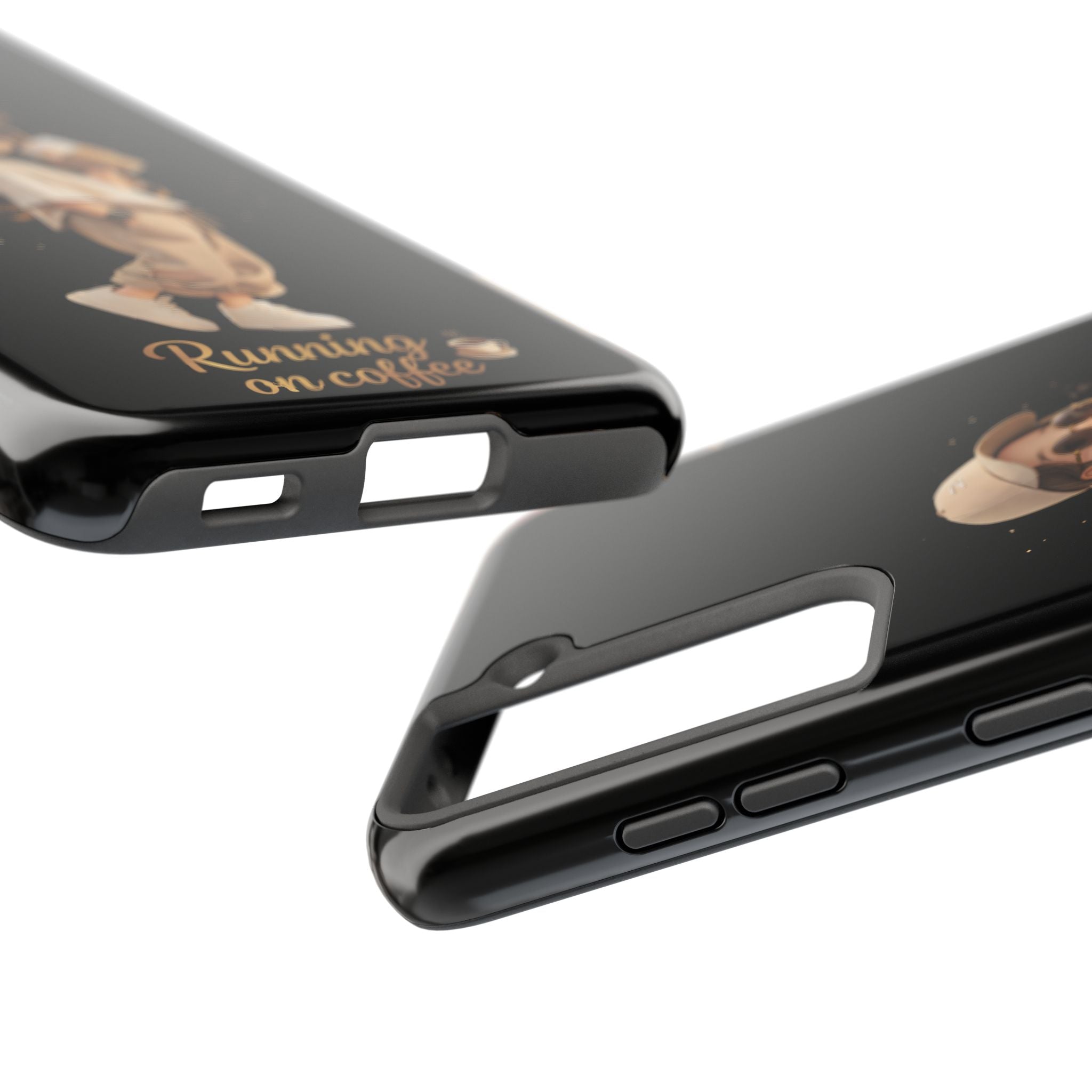 Phone Case — 'Running on Coffee' Cute Coffee Girl Protective Case
