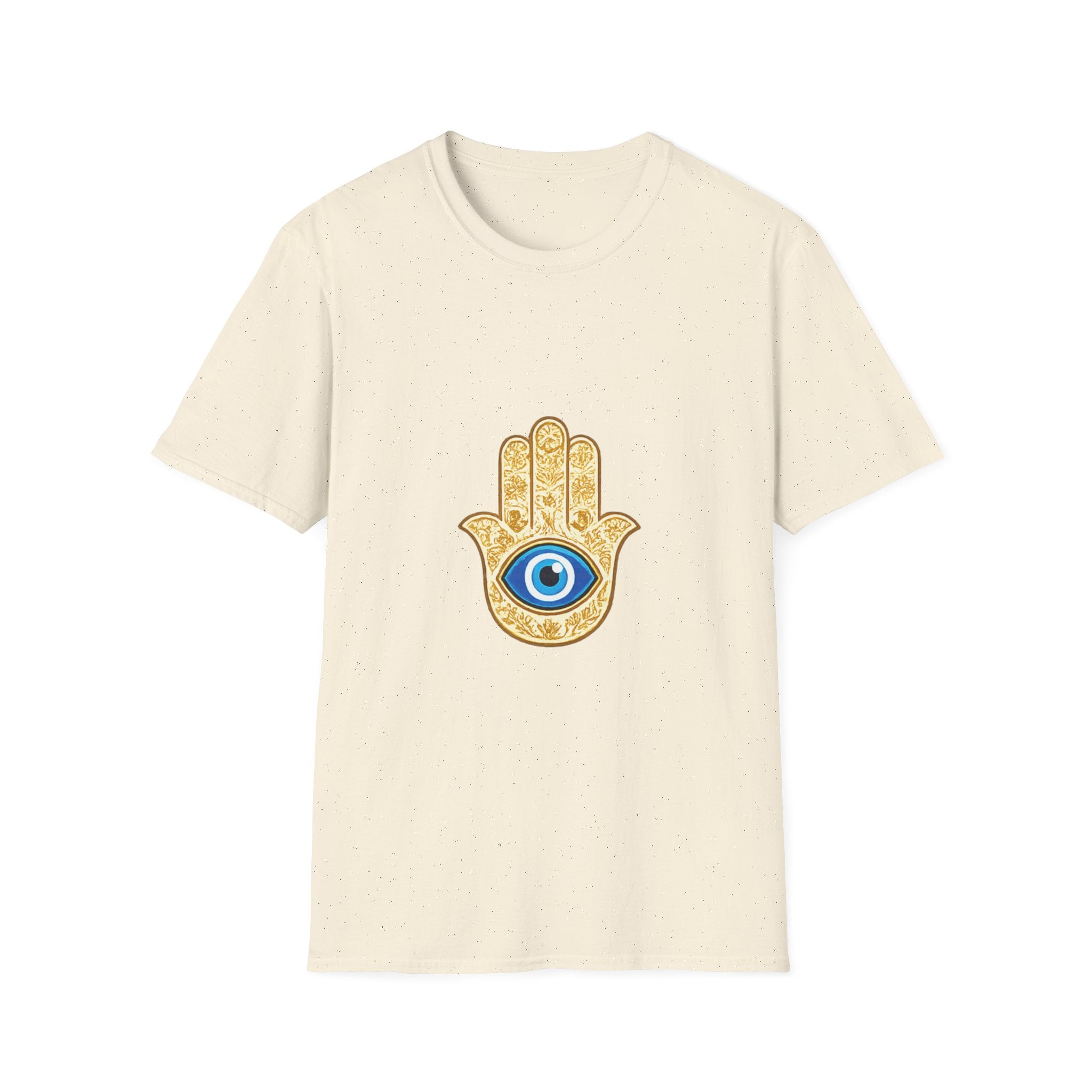 Hamsa Hand T-Shirt with Blue Evil Eye — Protective Spiritual Symbol Tee