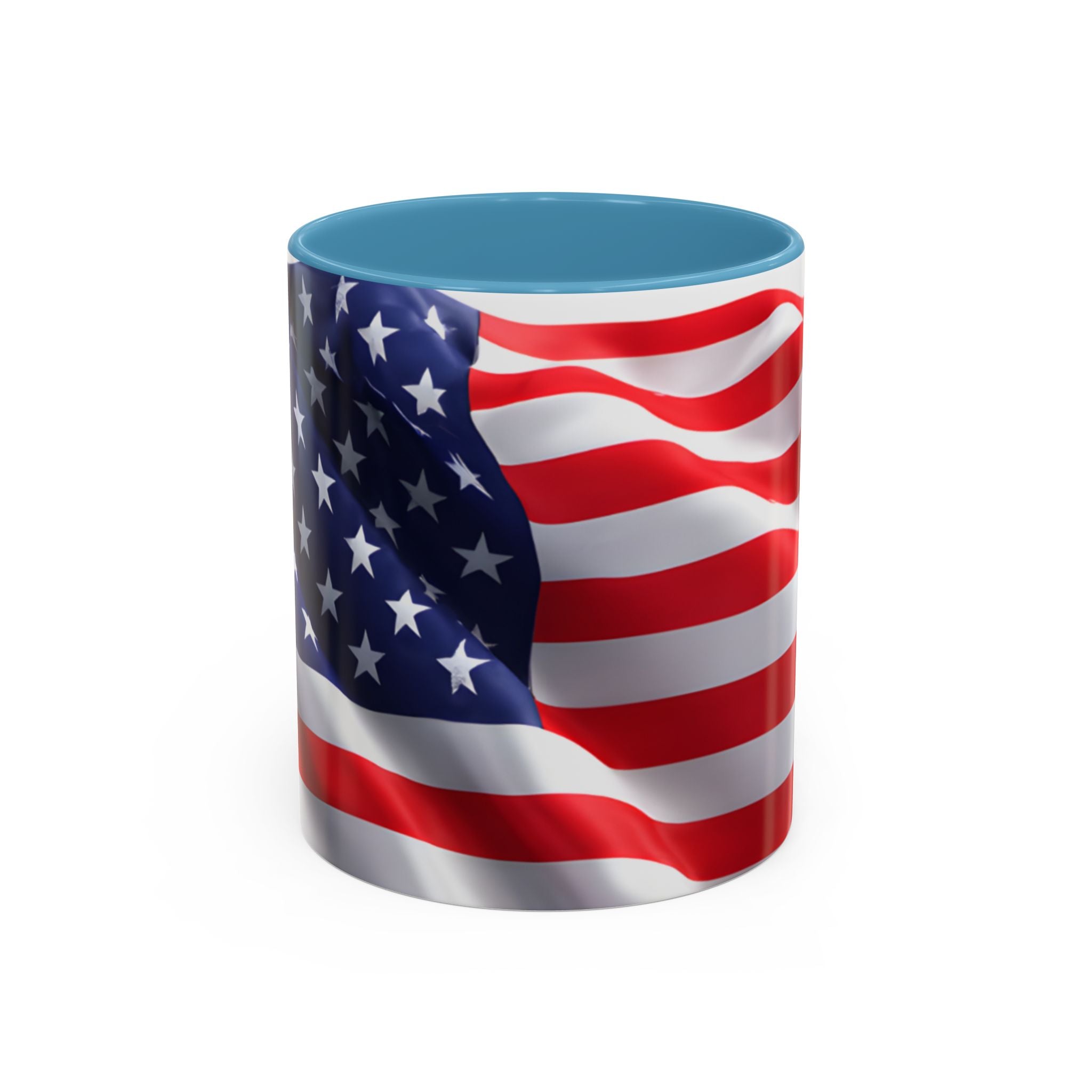 American Flag Accent Coffee Mug — Patriotic USA Stars & Stripes Ceramic Mug (11/15oz)