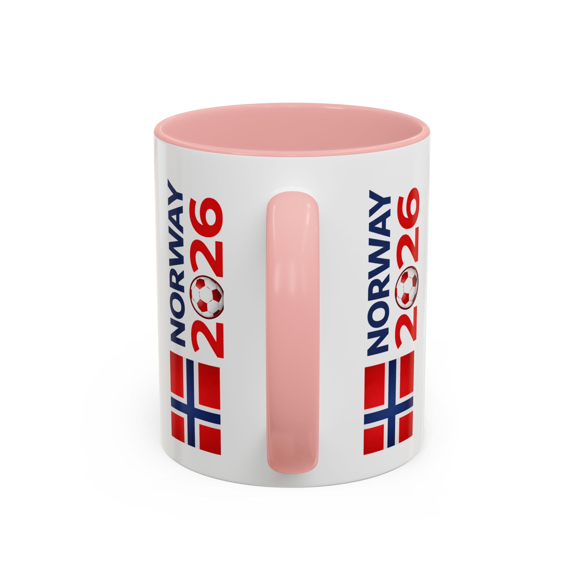Norway Flag Accent Coffee Mug – Norway 2026 Soccer Fan Ceramic Mug (11/15oz)