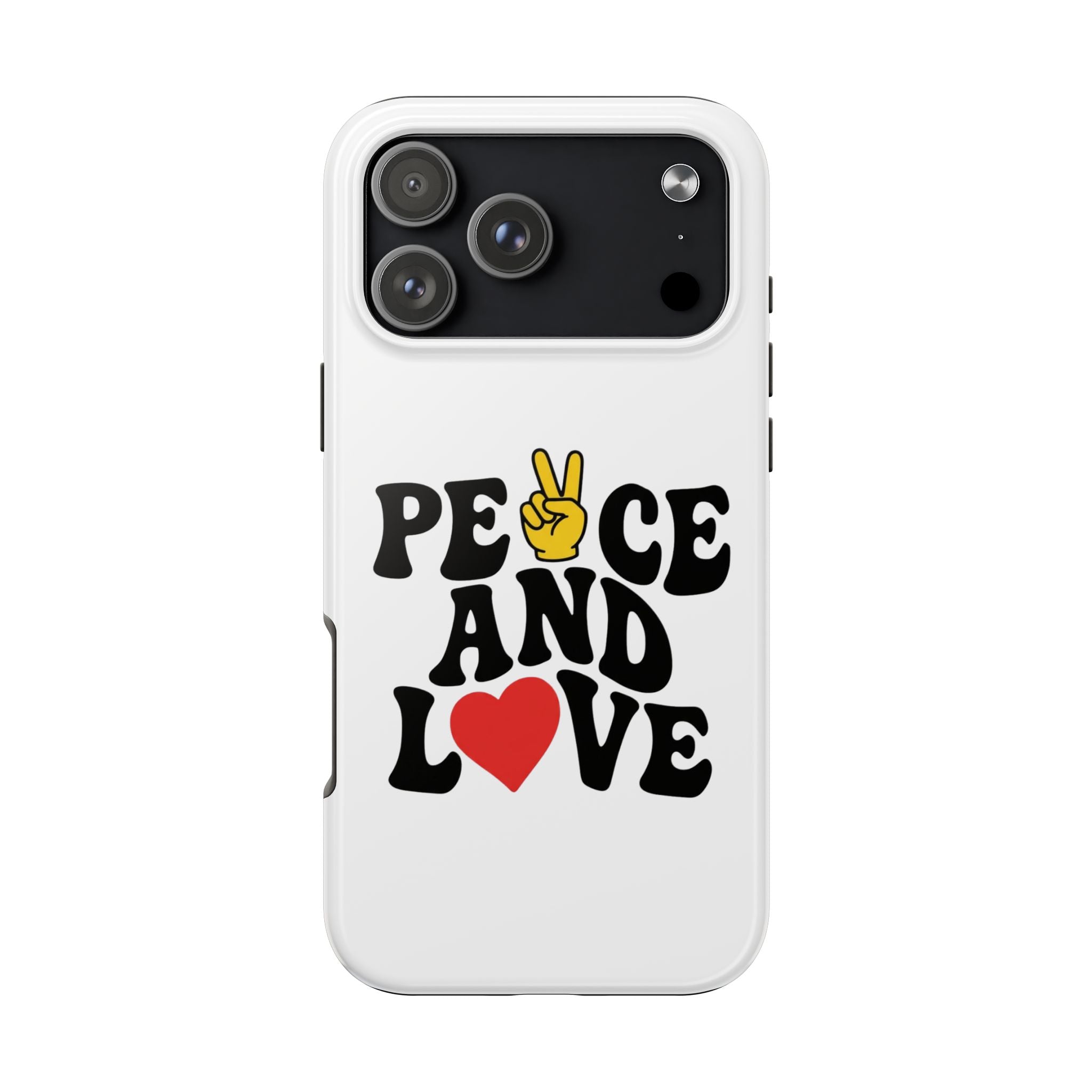 Peace and Love Tough Phone Case — Retro Peace Sign & Heart Protective Cover