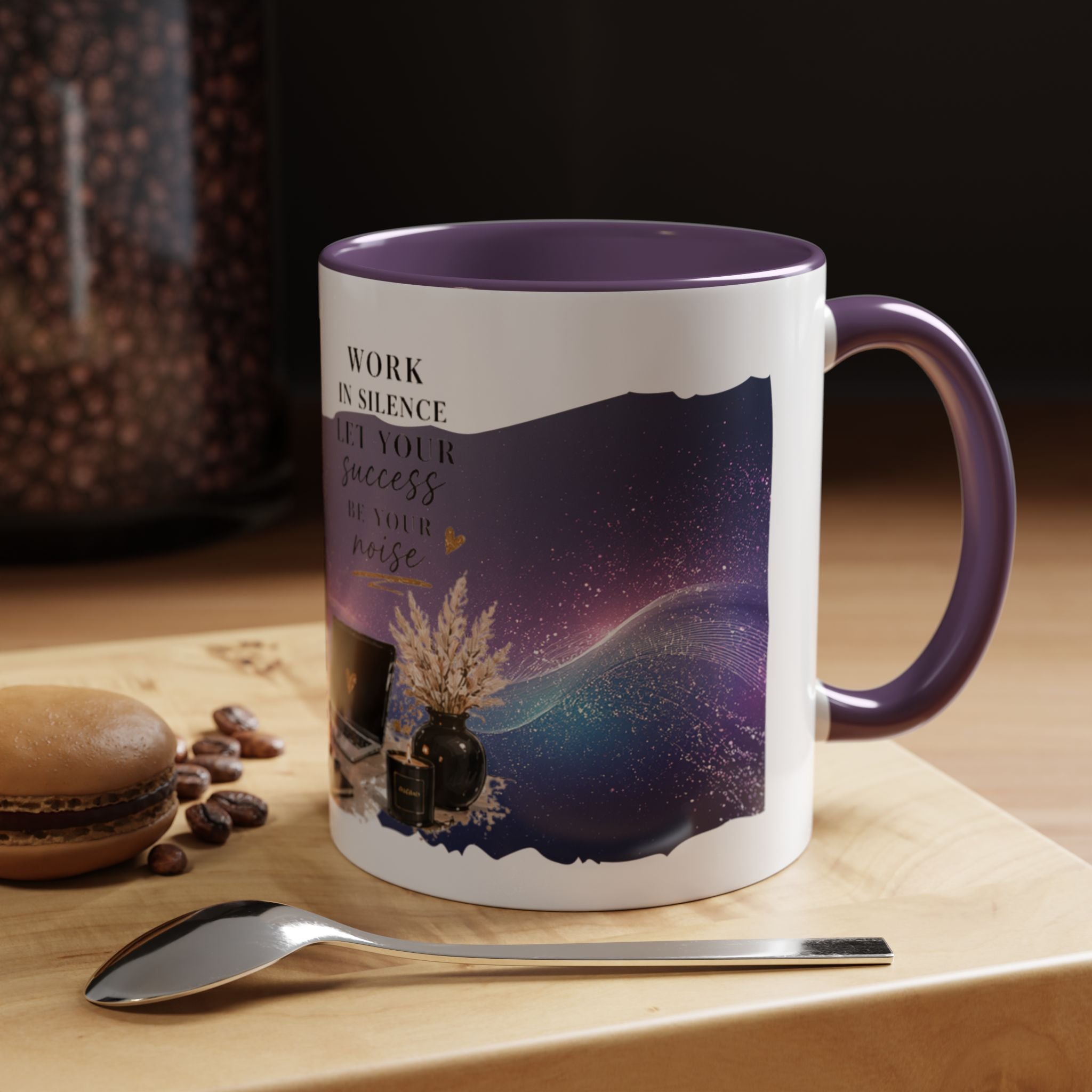 Motivational Office Coffee Mug — “Work in Silence, Let Your Success Be Your Noise”