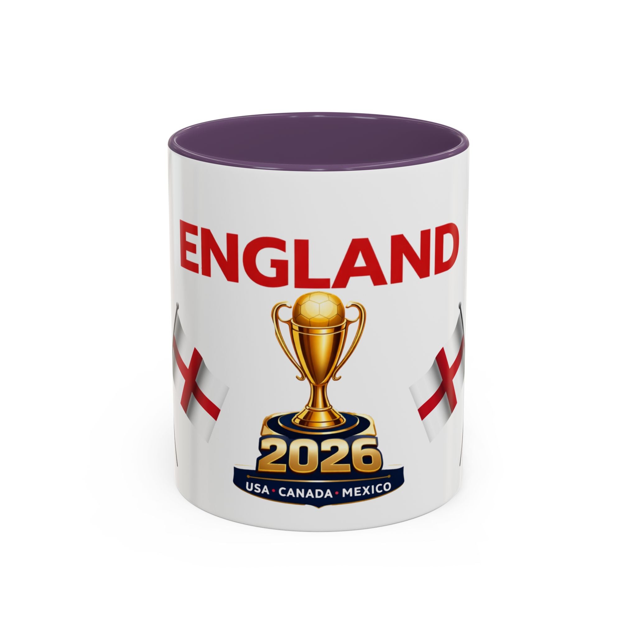 England 2026 Soccer Trophy Accent Coffee Mug — Cup Fan Gift (11/15oz)