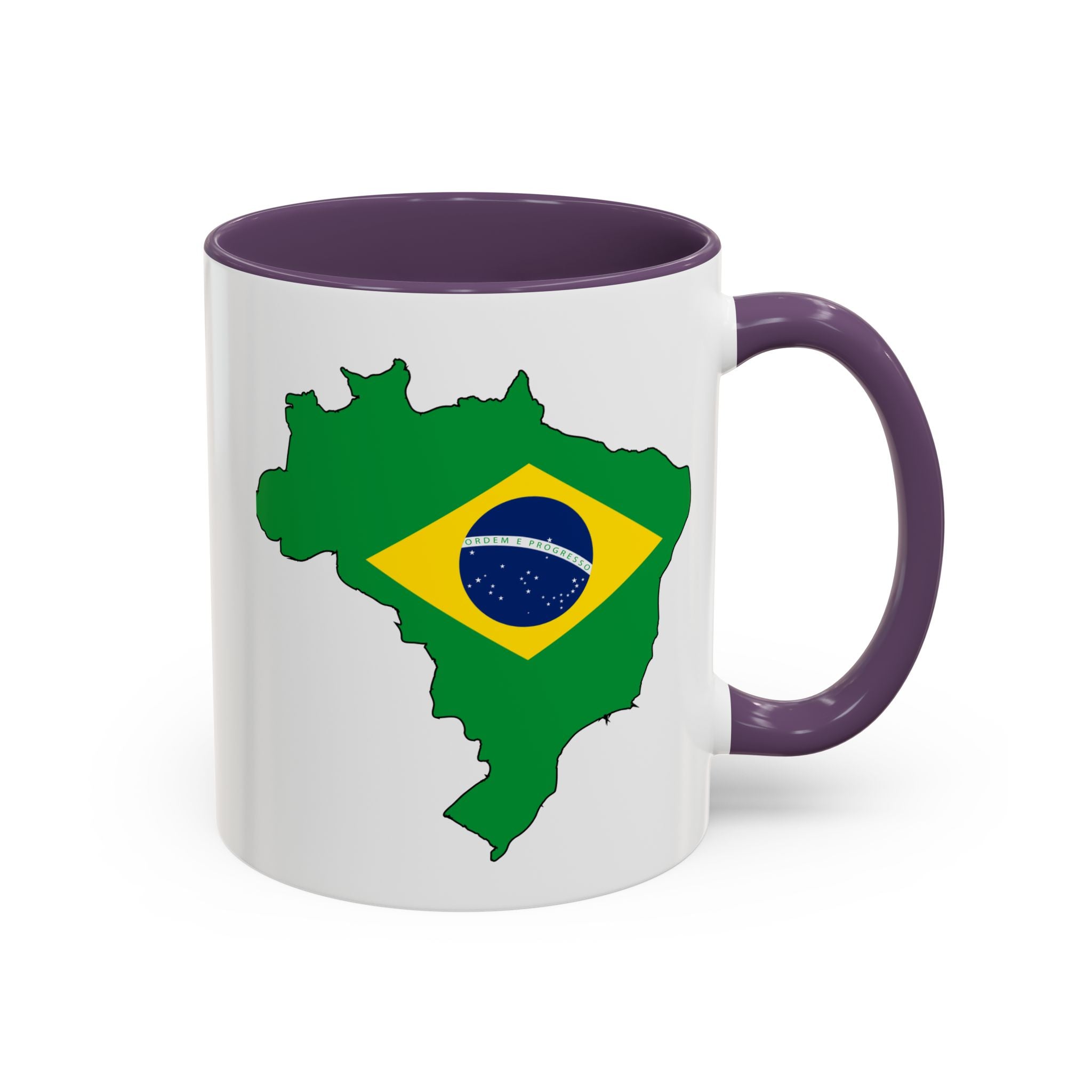 Brazil Map Coffee Mug — Brazilian Flag Accent 11/15oz