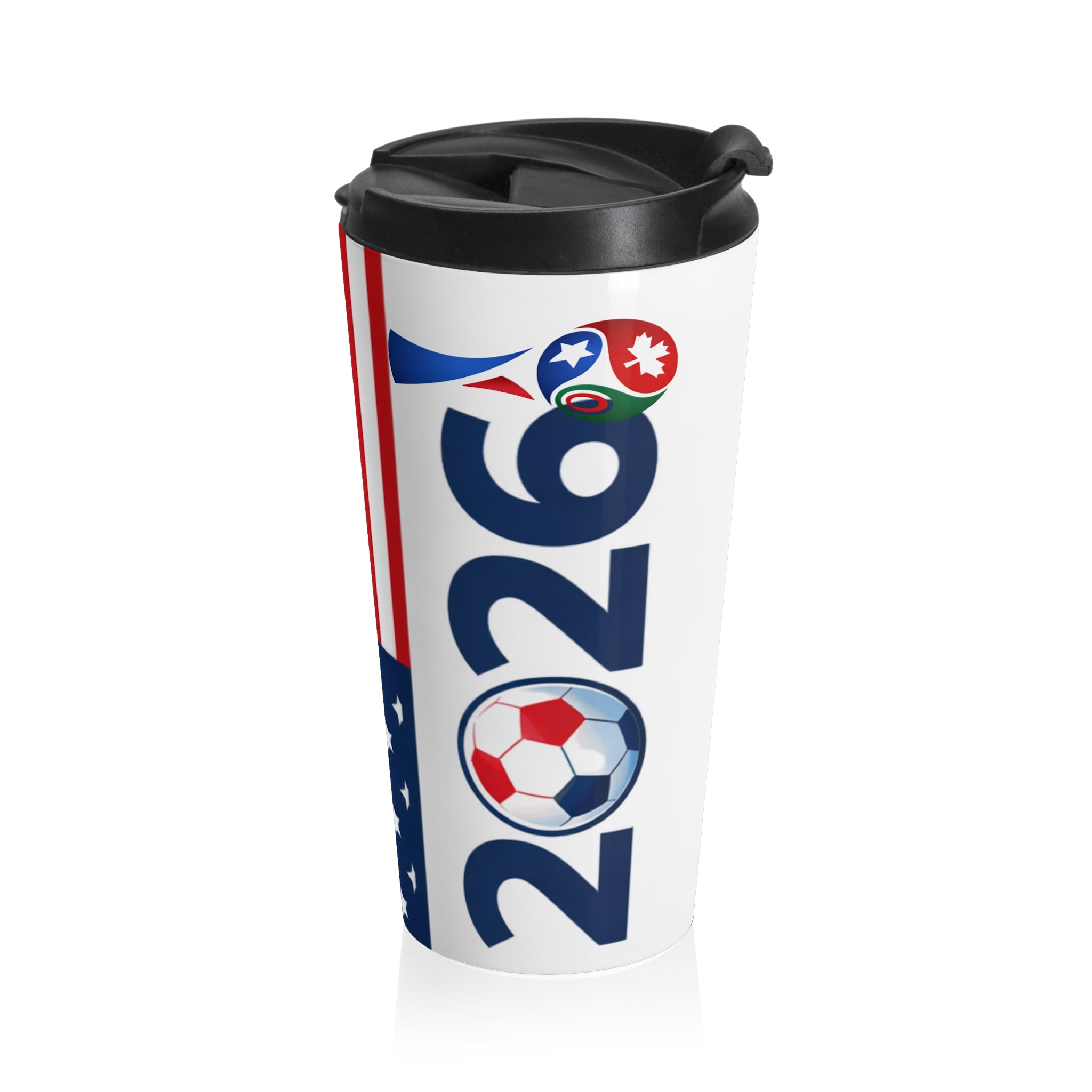 Patriotic Stainless Steel Travel Mug — USA Flag Stars & Stripes Design