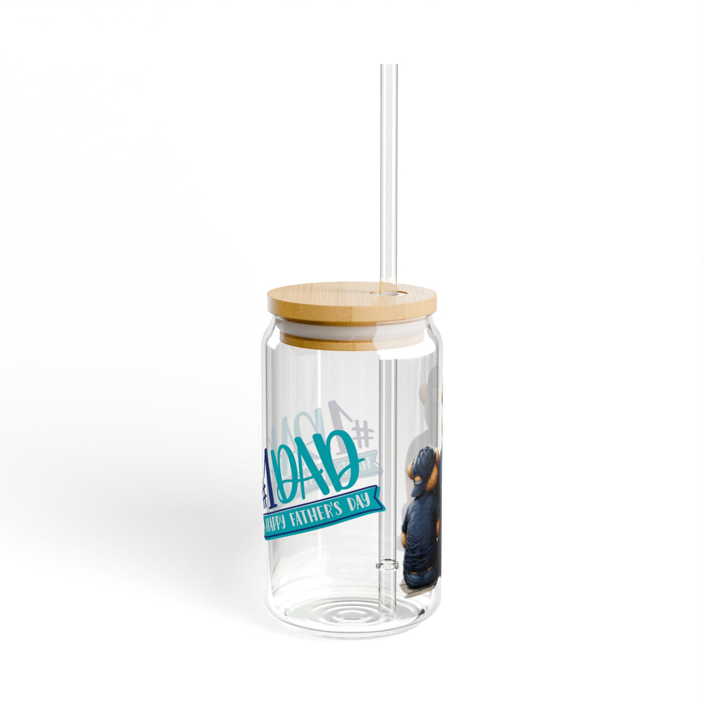 Super Dad 16oz Sipper Glass with Straw — Father's Day Gift