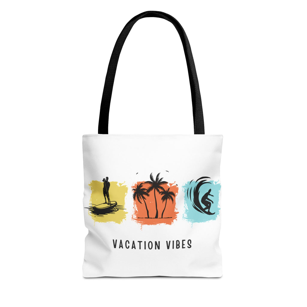 Vacation Vibes Tote Bag — Beach Palm Surf Graphic Tote