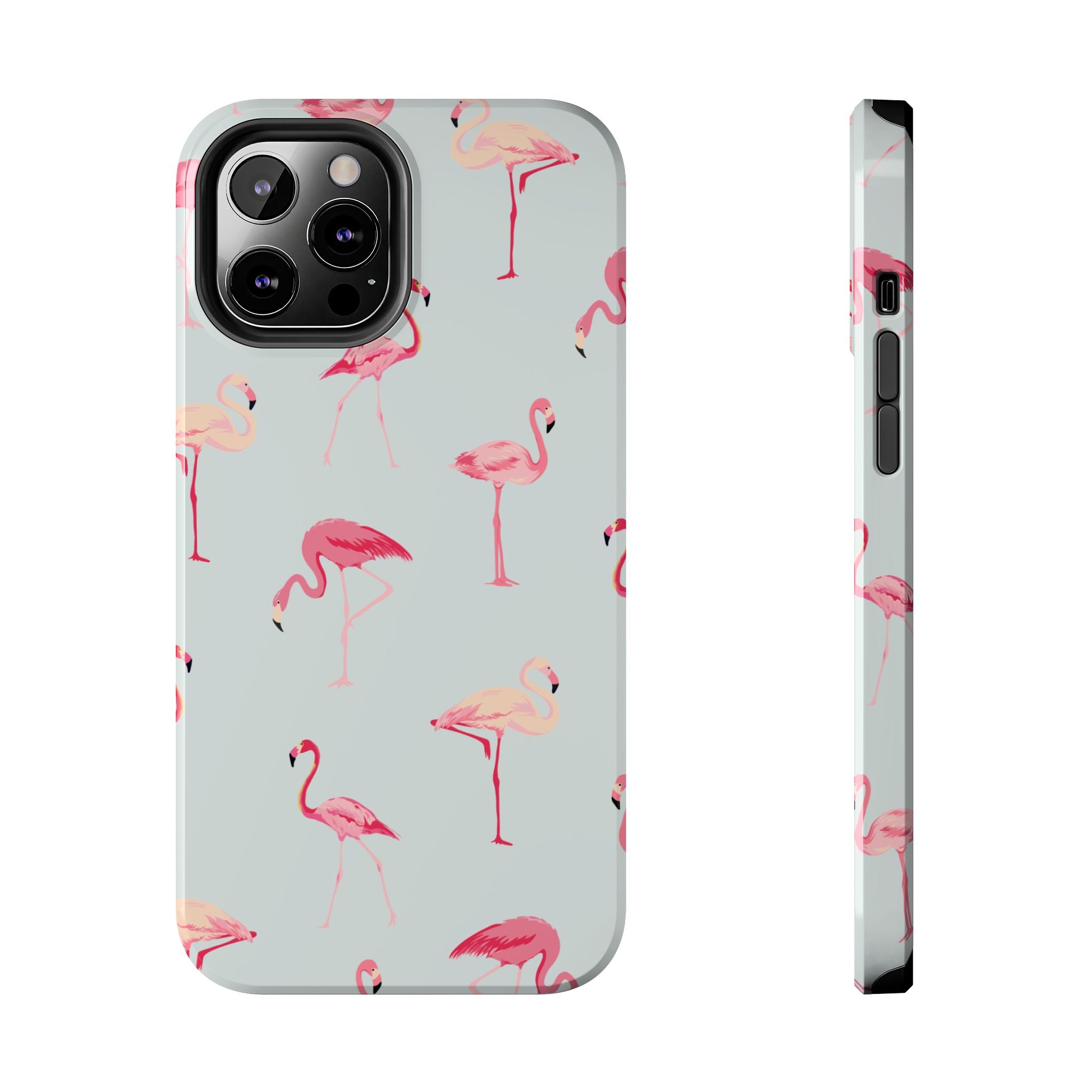 Flamingo Pattern Tough Phone Case — Cute Pink Birds Protective Phone Cover