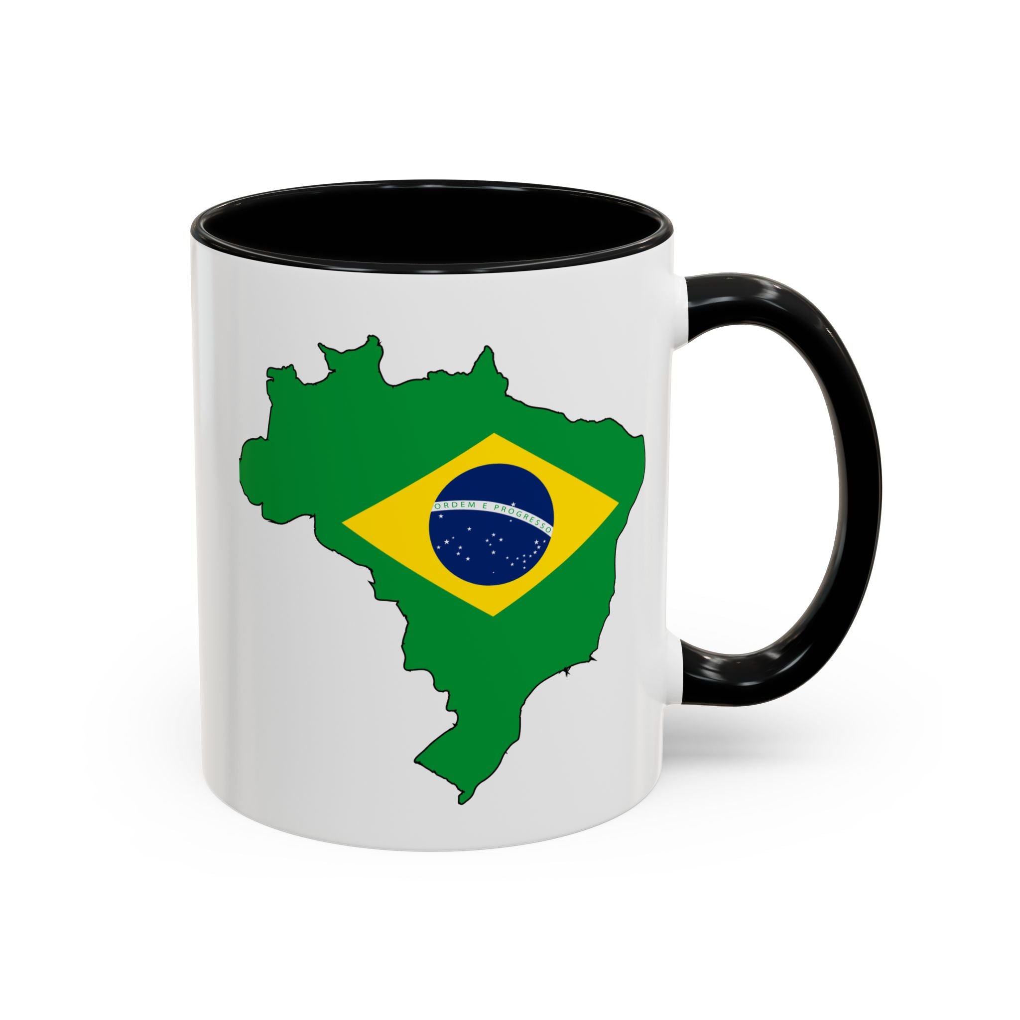 Brazil Map Coffee Mug — Brazilian Flag Accent 11/15oz