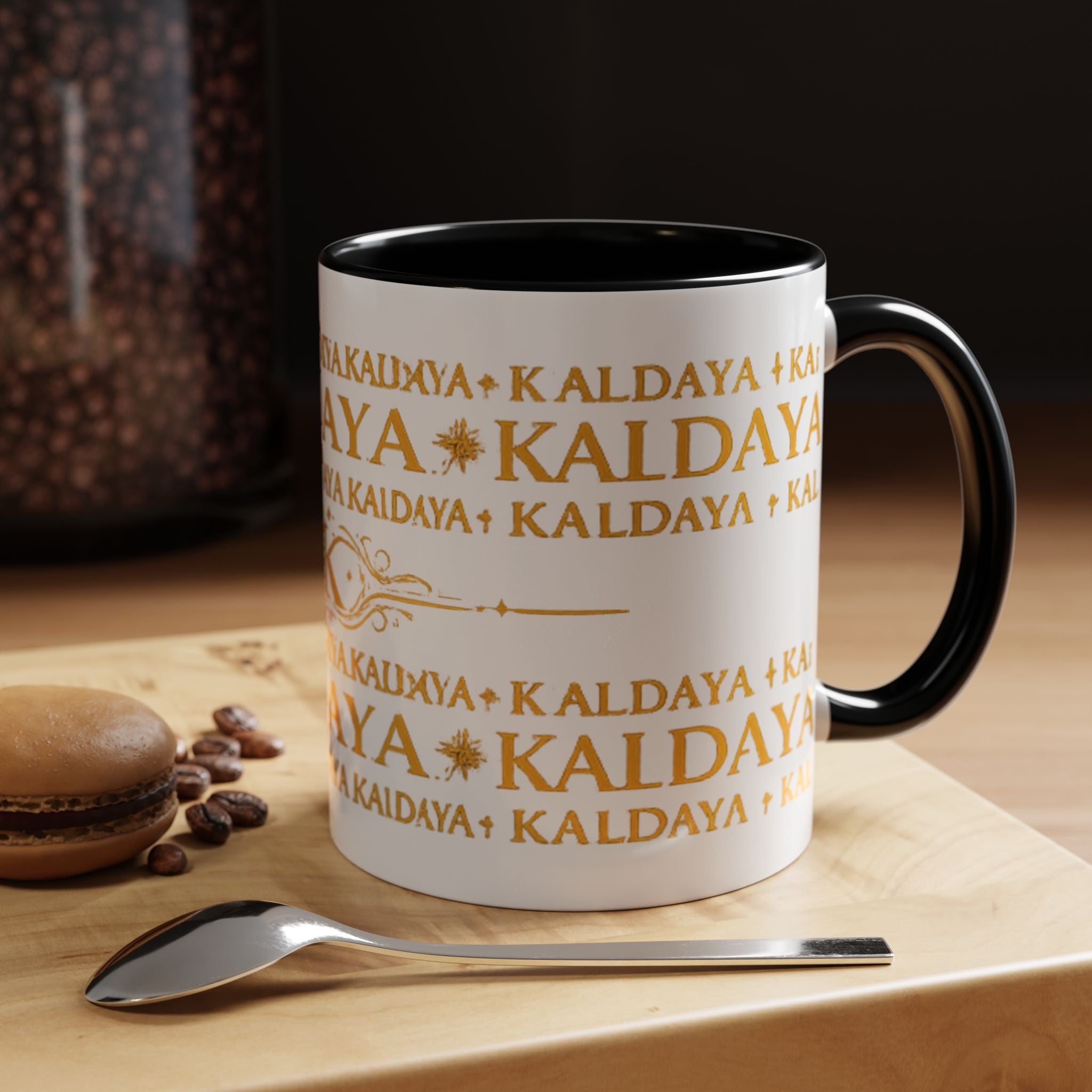 KALDAYA Monogram Accent Coffee Mug – Gold Script 11/15oz