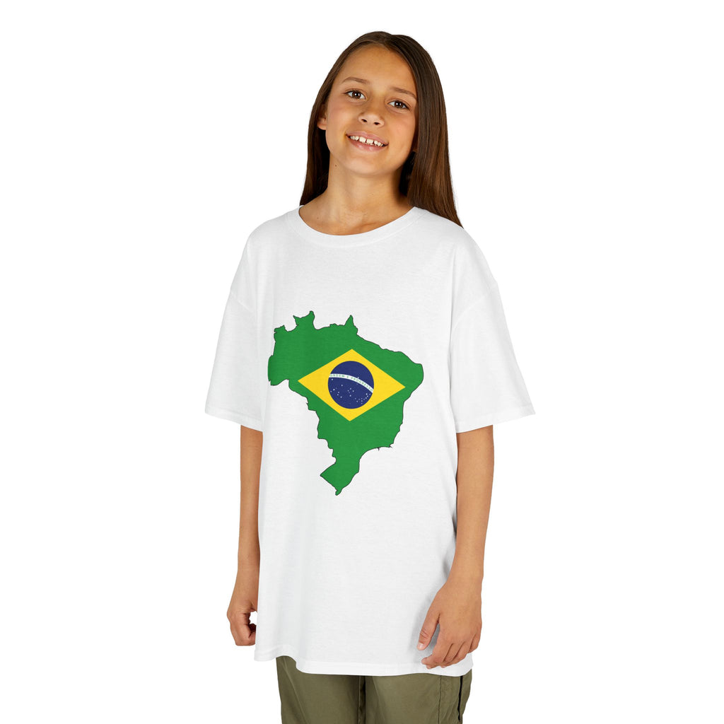 Brazil  Kids Tee — Brazil Map & 2026 Cup Badge