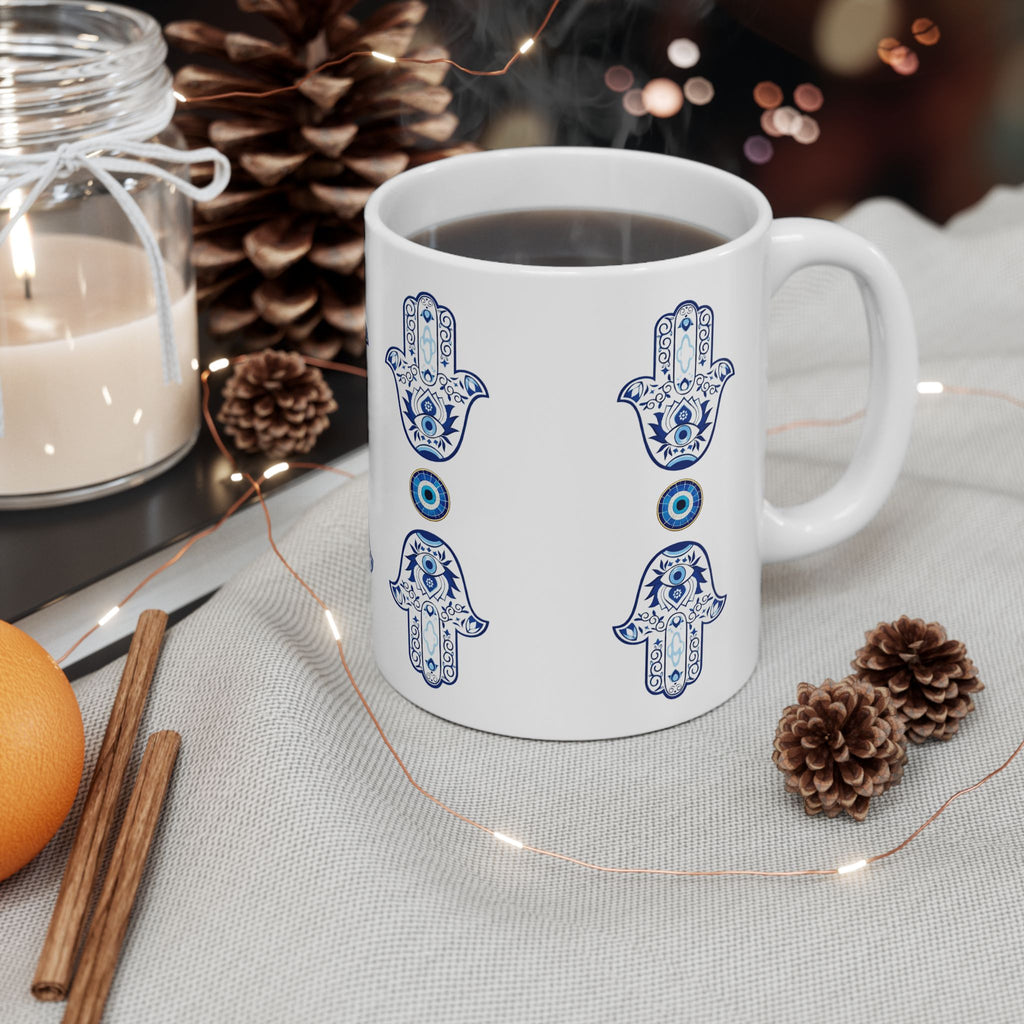 Hamsa & Evil Eye Ceramic Mug