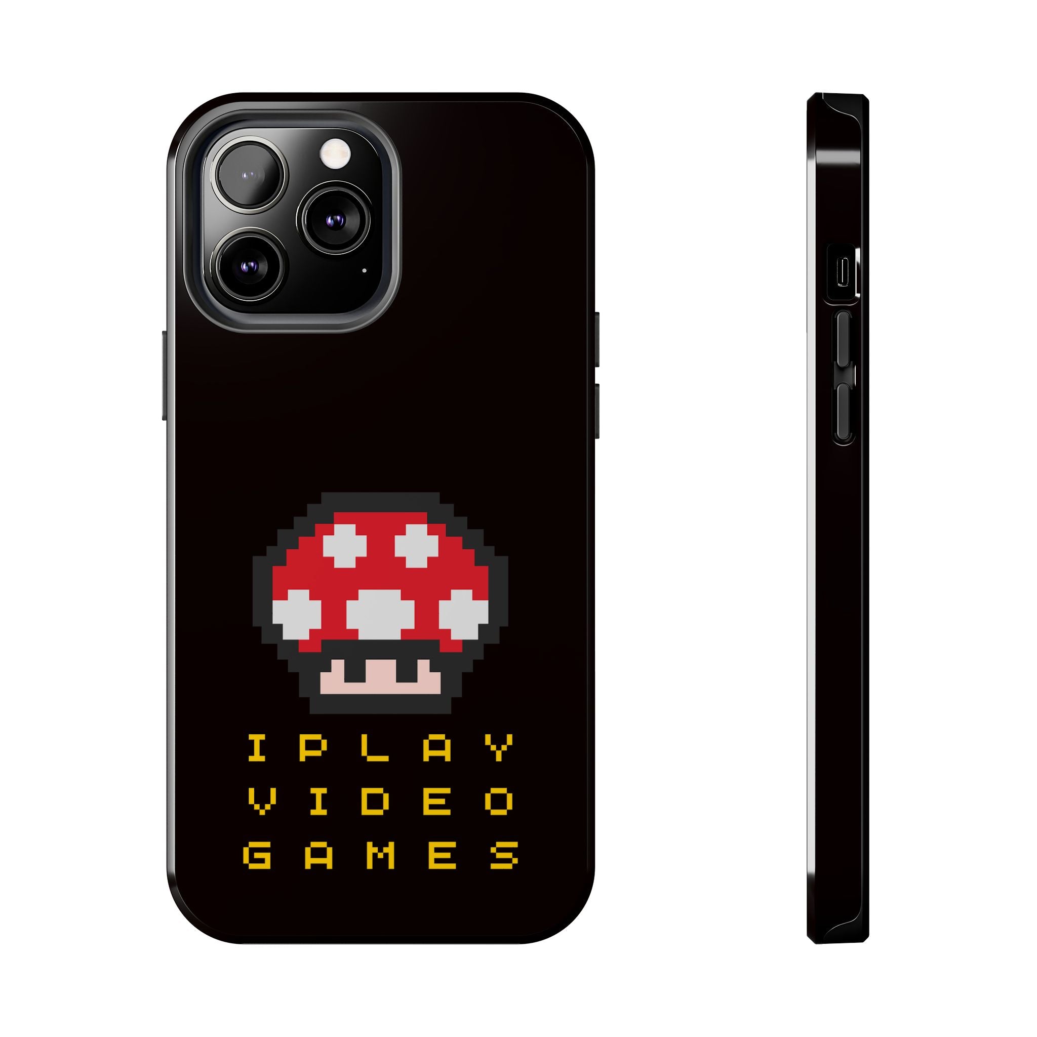 I Play Video Games Pixel Mushroom Phone Case — Tough Protective Gamer Case