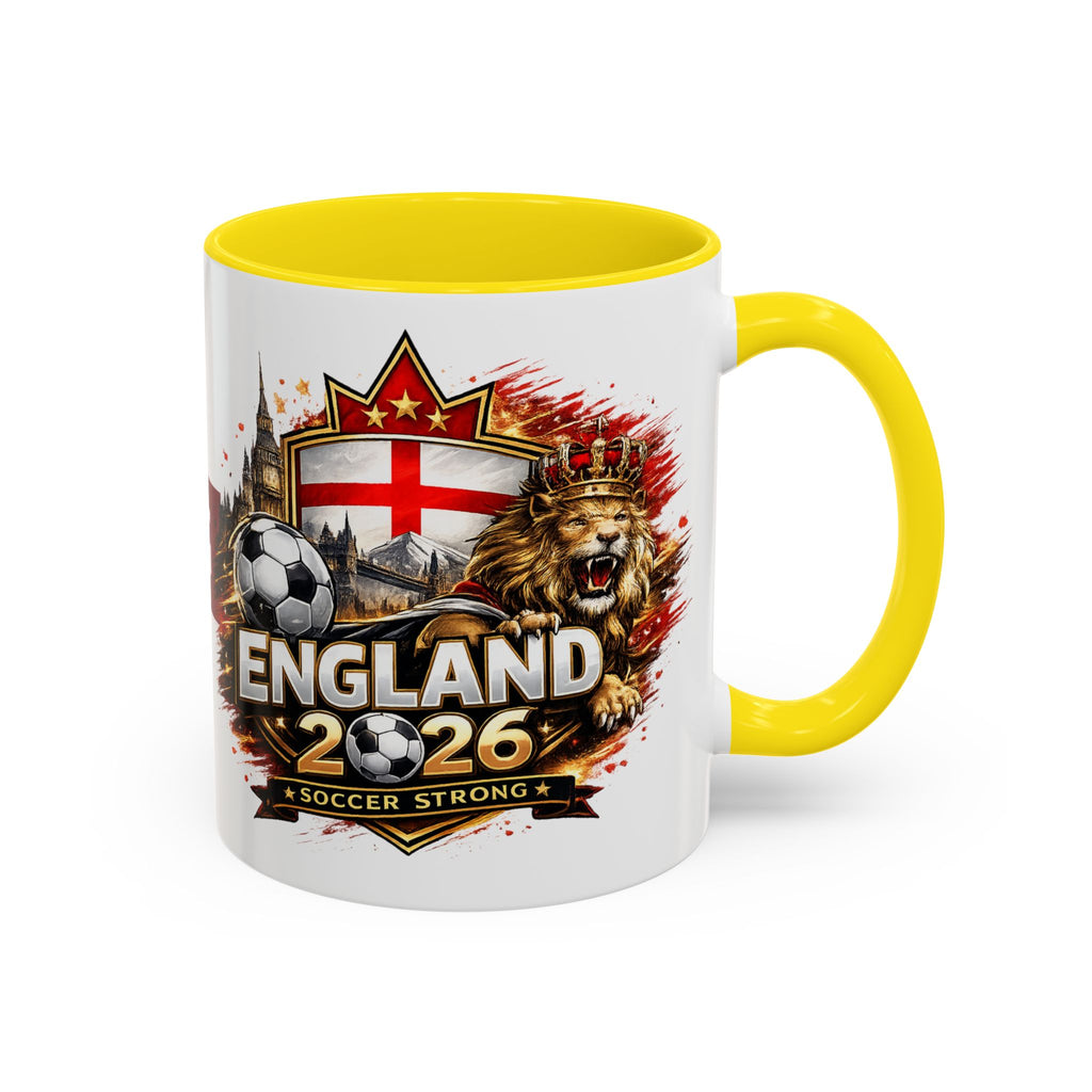 England 2026 Soccer Cup Accent Coffee Mug (11, 15oz)