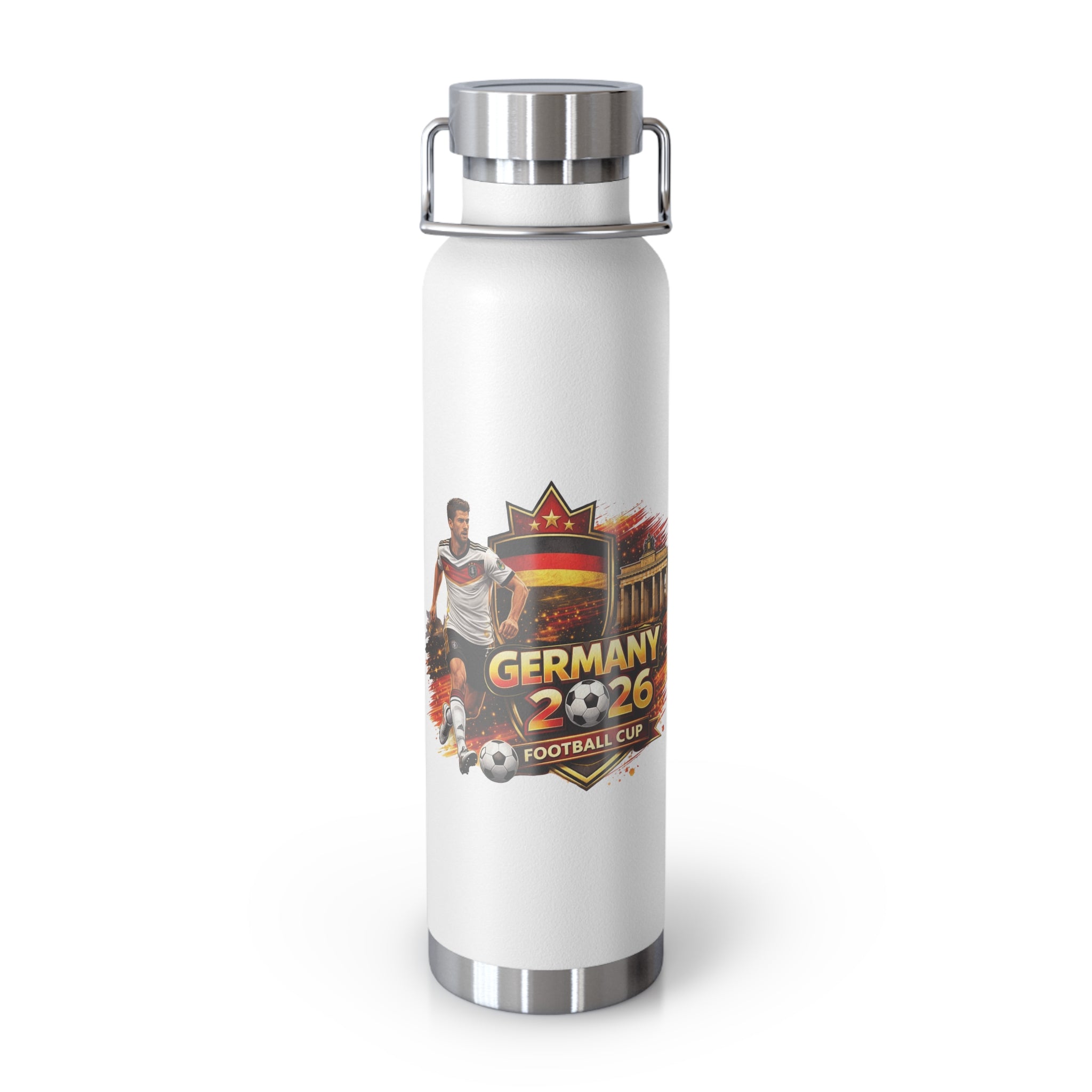 Germany 2026 Football Fan Water Bottle — Vacuum Insulated 22oz