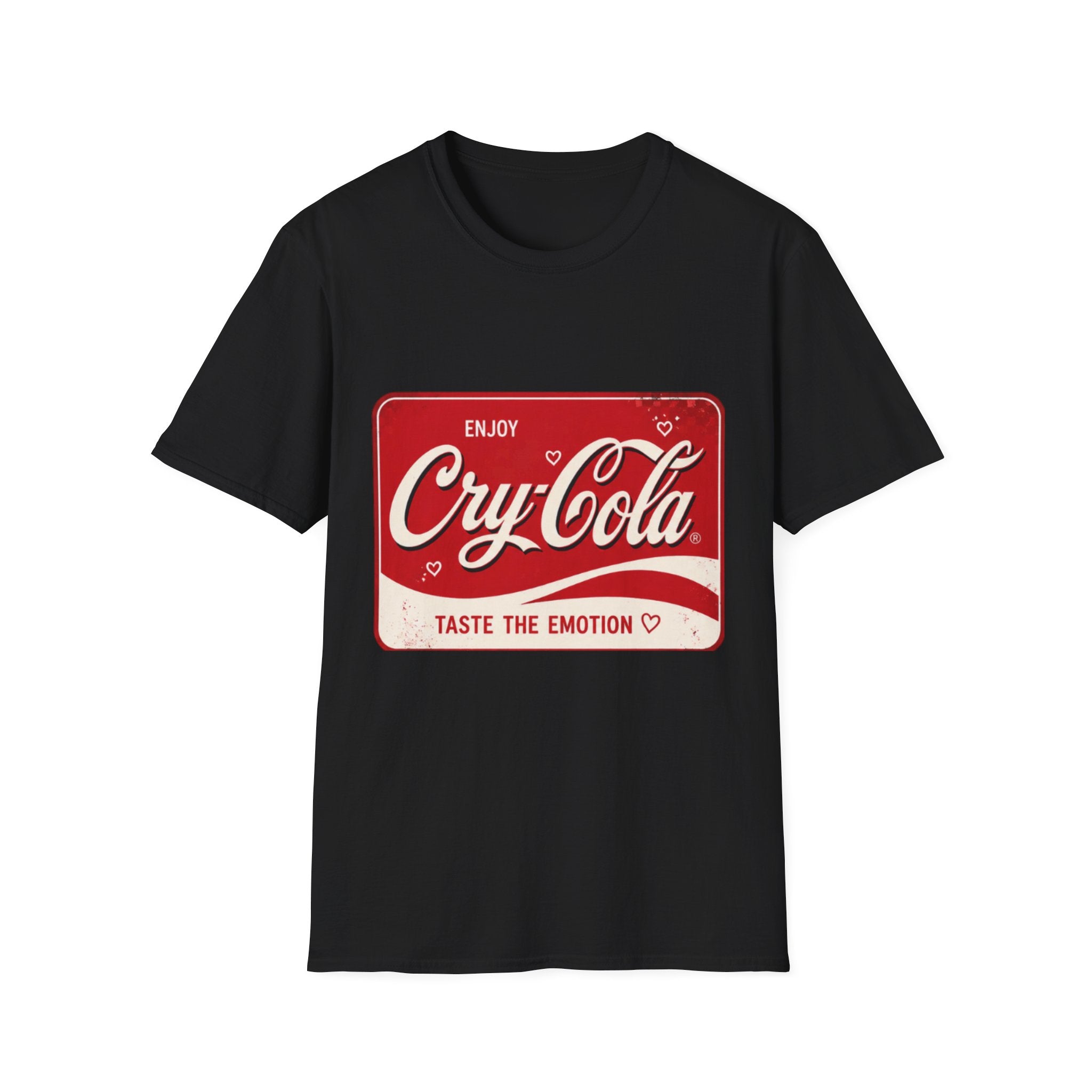 Cry-Cola Vintage Logo T-Shirt — "Taste the Emotion" Retro Soda Tee