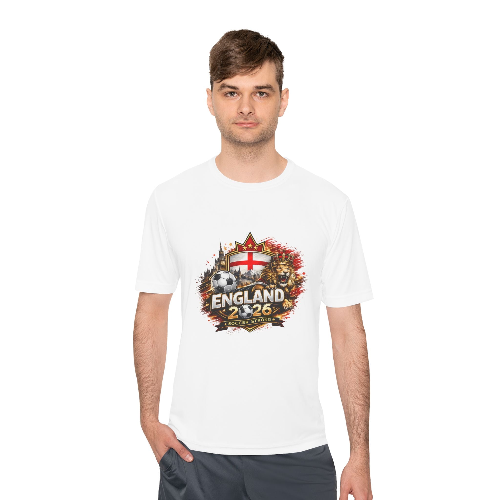 England 2026 Soccer Fan T-Shirt — Cup Supporter Tee with Flags & Crest