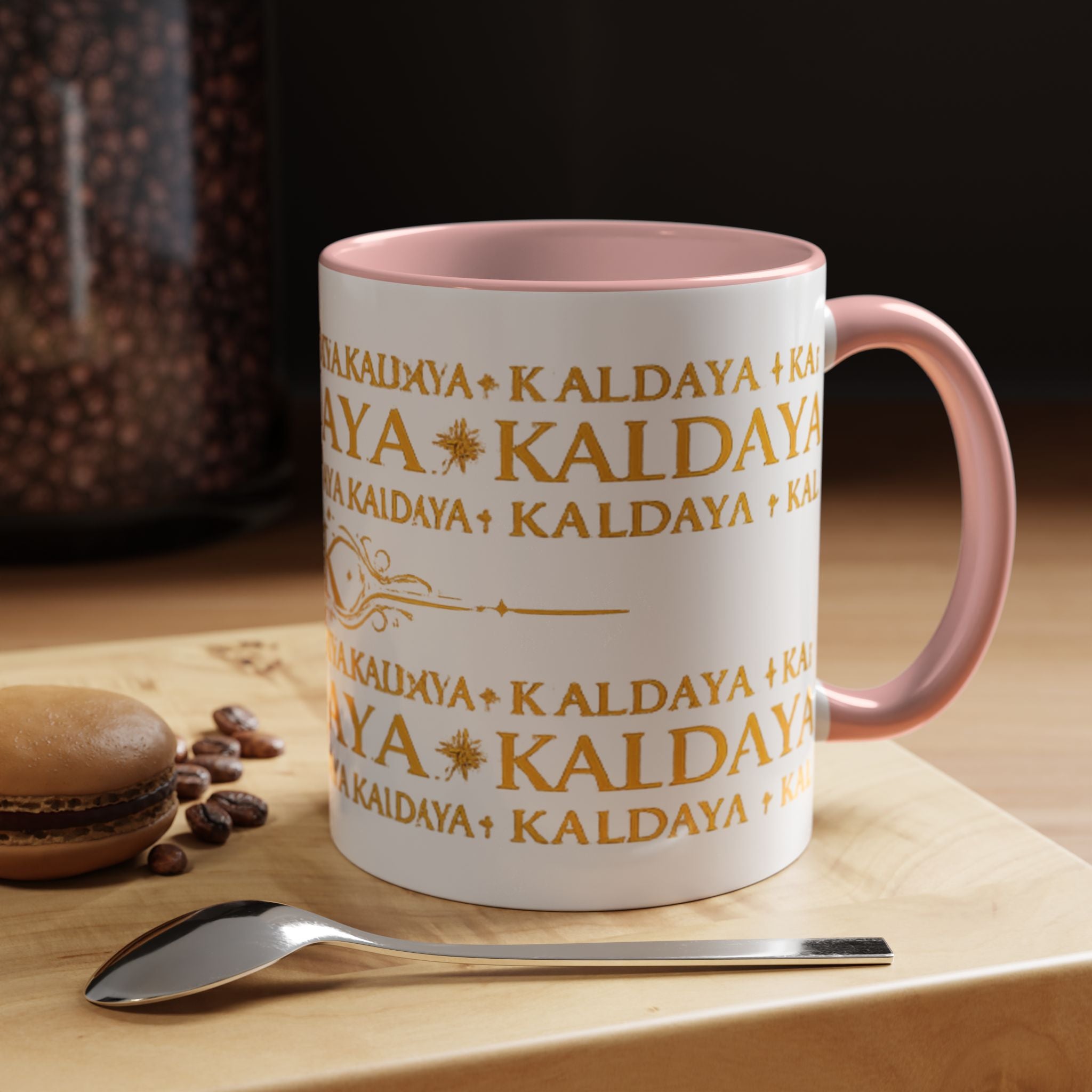 KALDAYA Monogram Accent Coffee Mug – Gold Script 11/15oz