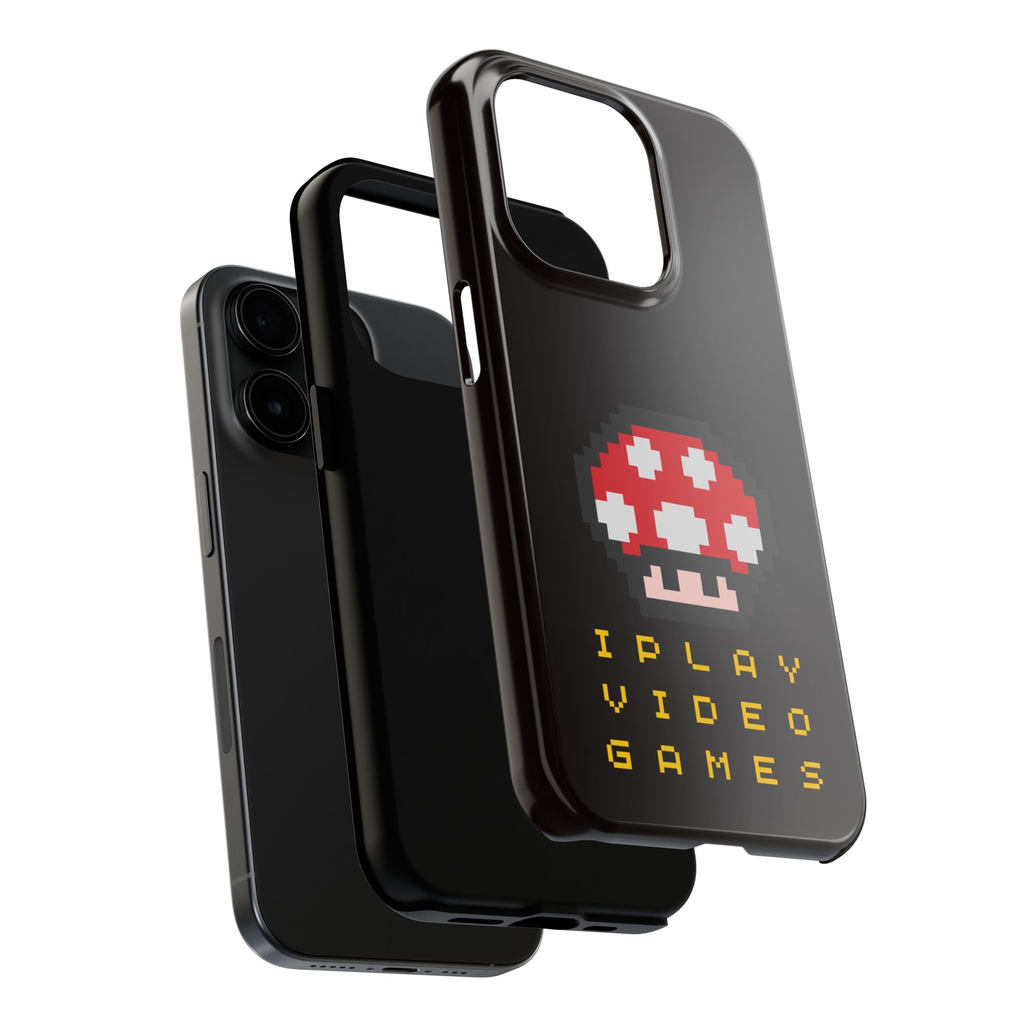 I Play Video Games Pixel Mushroom Phone Case — Tough Protective Gamer Case