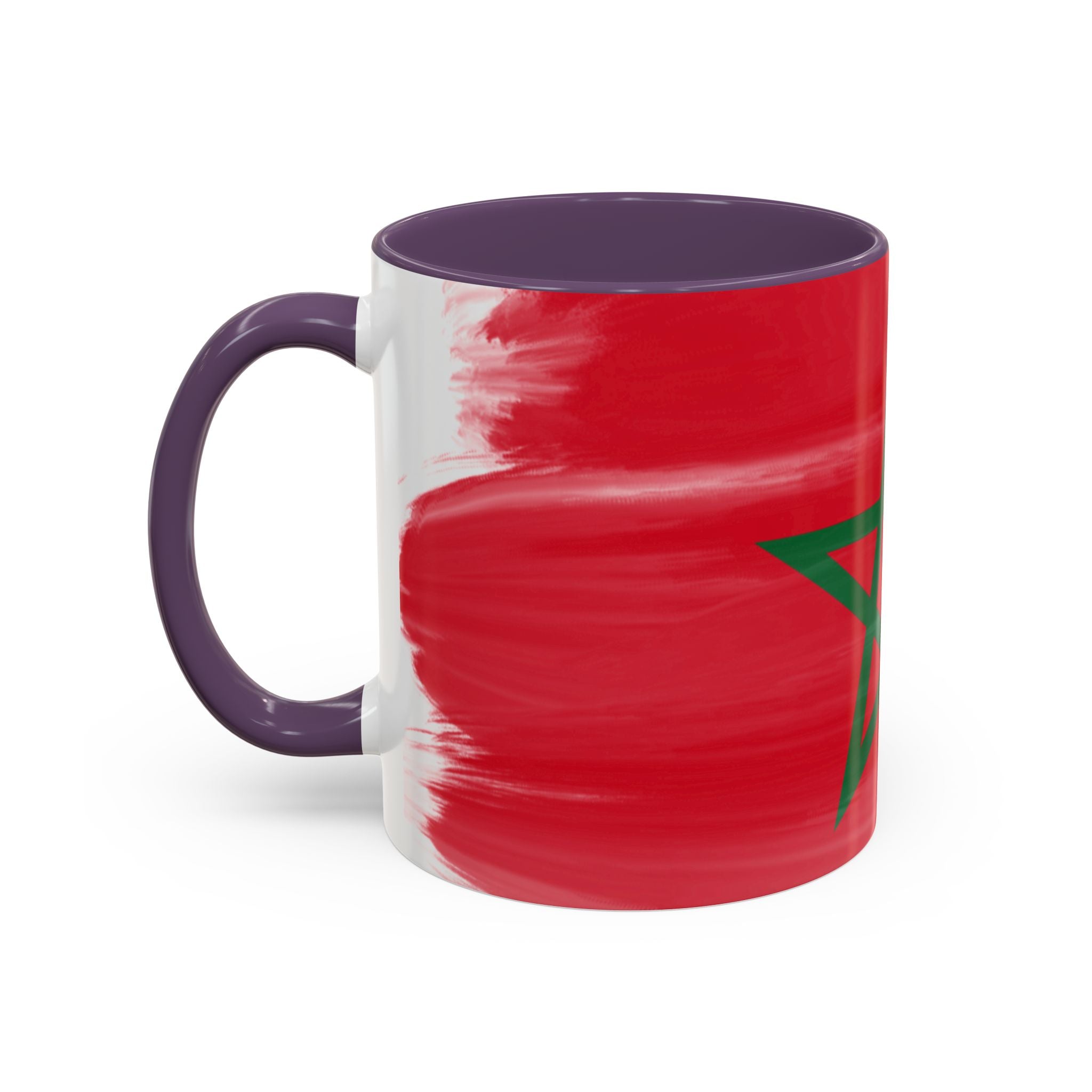 Morocco Flag Accent Coffee Mug — Red & Green Moroccan Star Design (11/15oz)