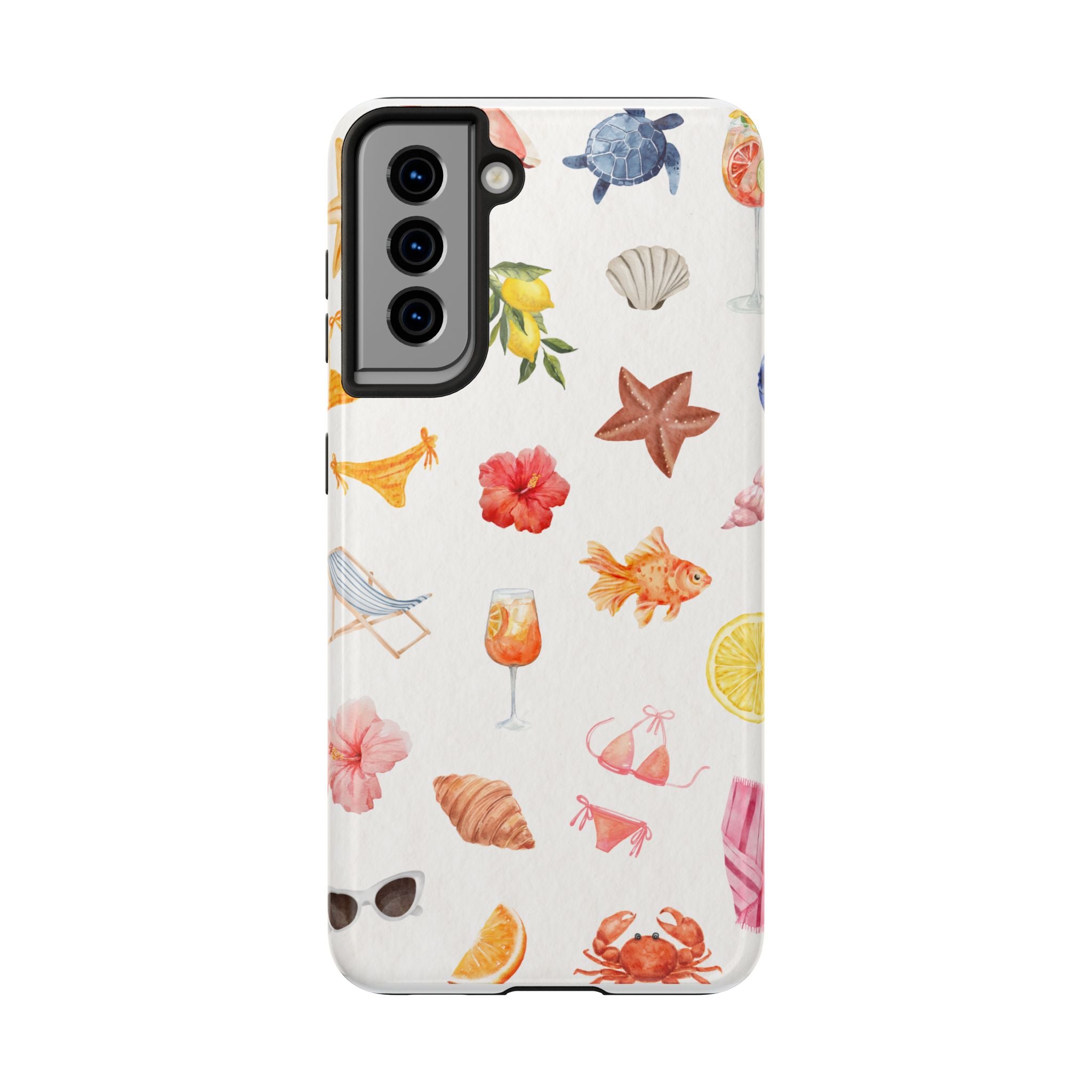Summer Seashells Pattern Tough Phone Case — Beach Vacation Phone Cover