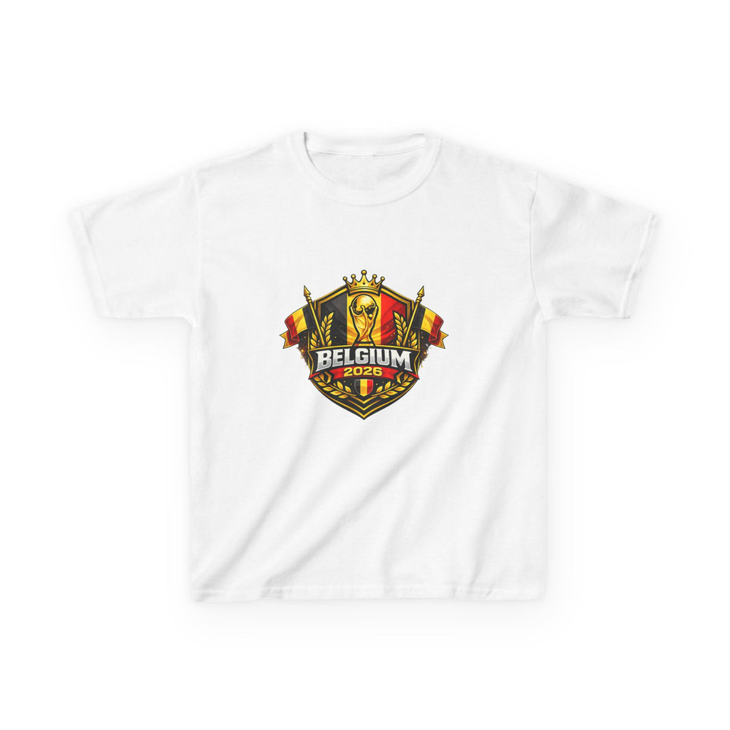 Belgium Soccer Kids T‑Shirt — World Cup 2026 Crest & Flag Tee