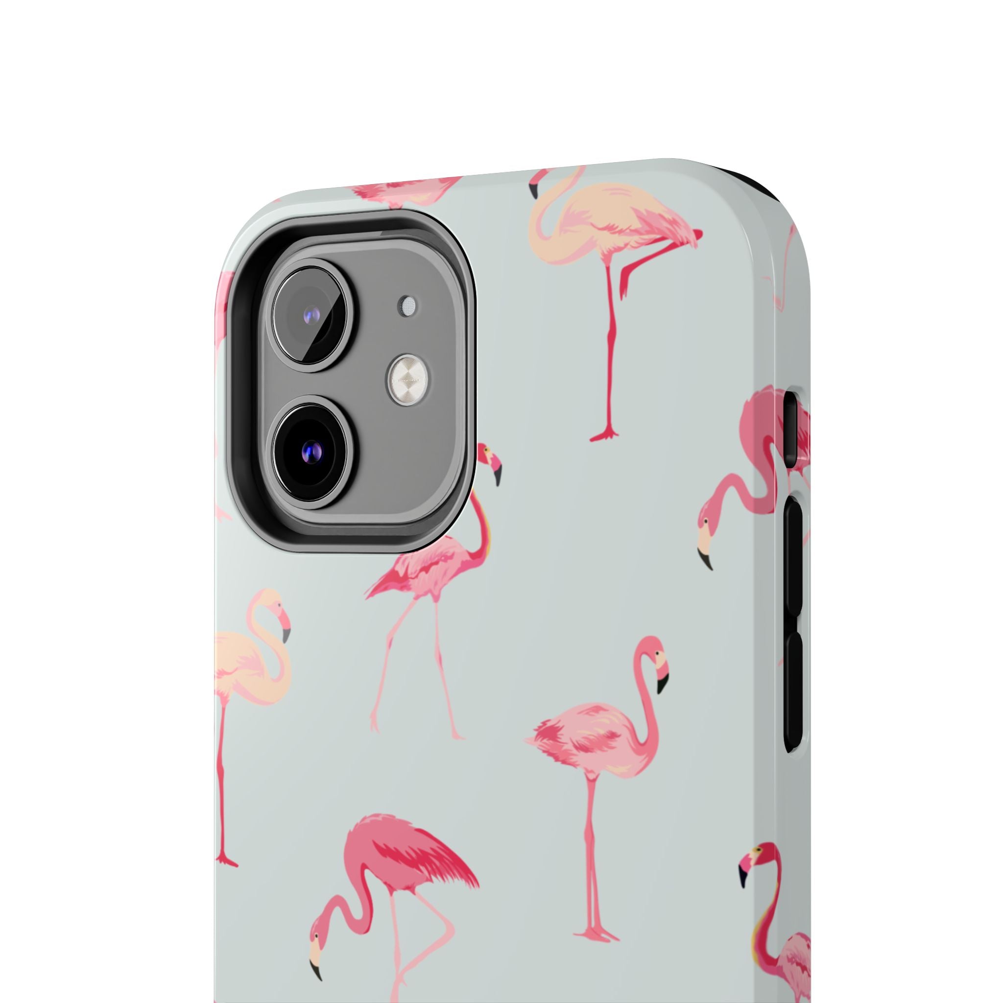 Flamingo Pattern Tough Phone Case — Cute Pink Birds Protective Phone Cover
