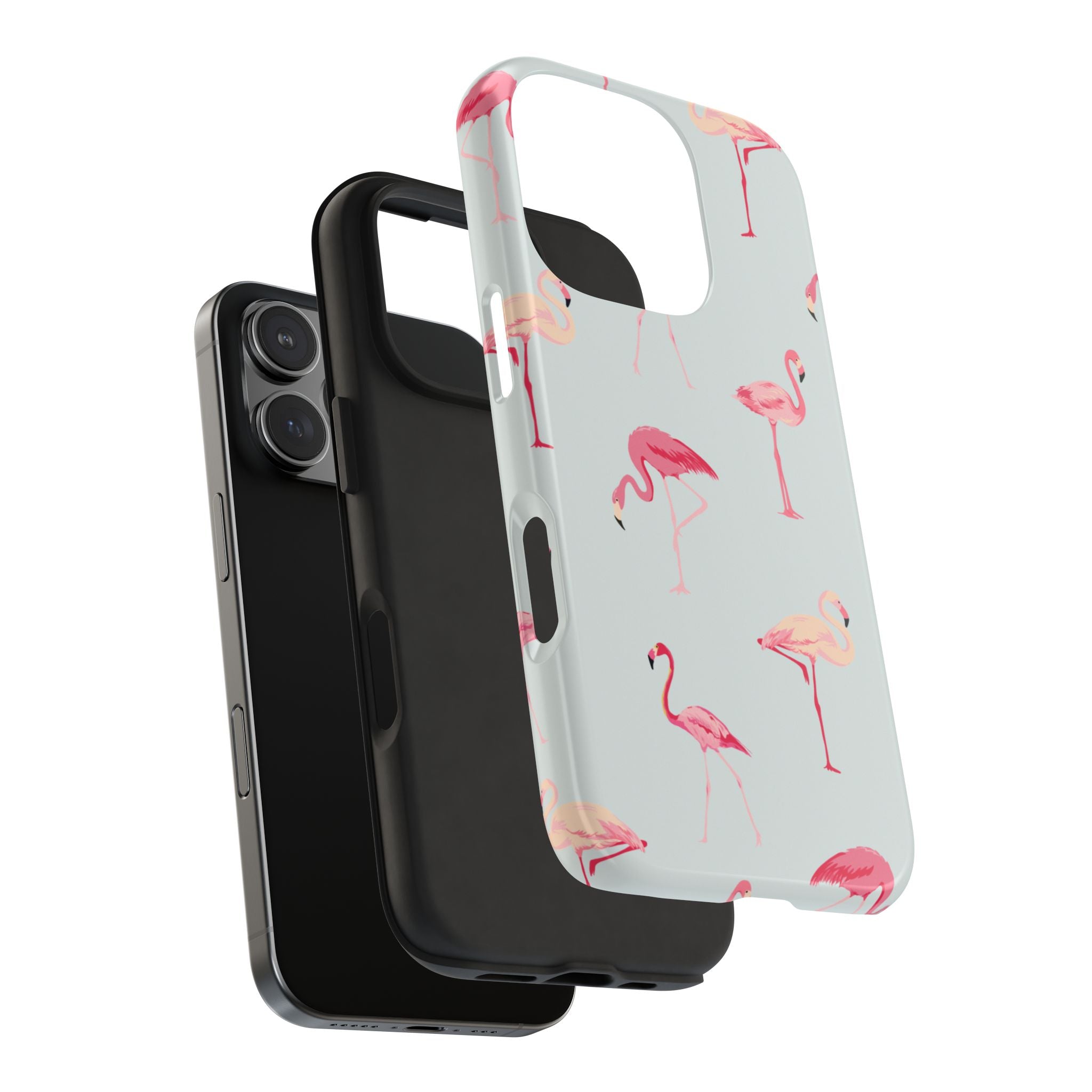 Flamingo Pattern Tough Phone Case — Cute Pink Birds Protective Phone Cover