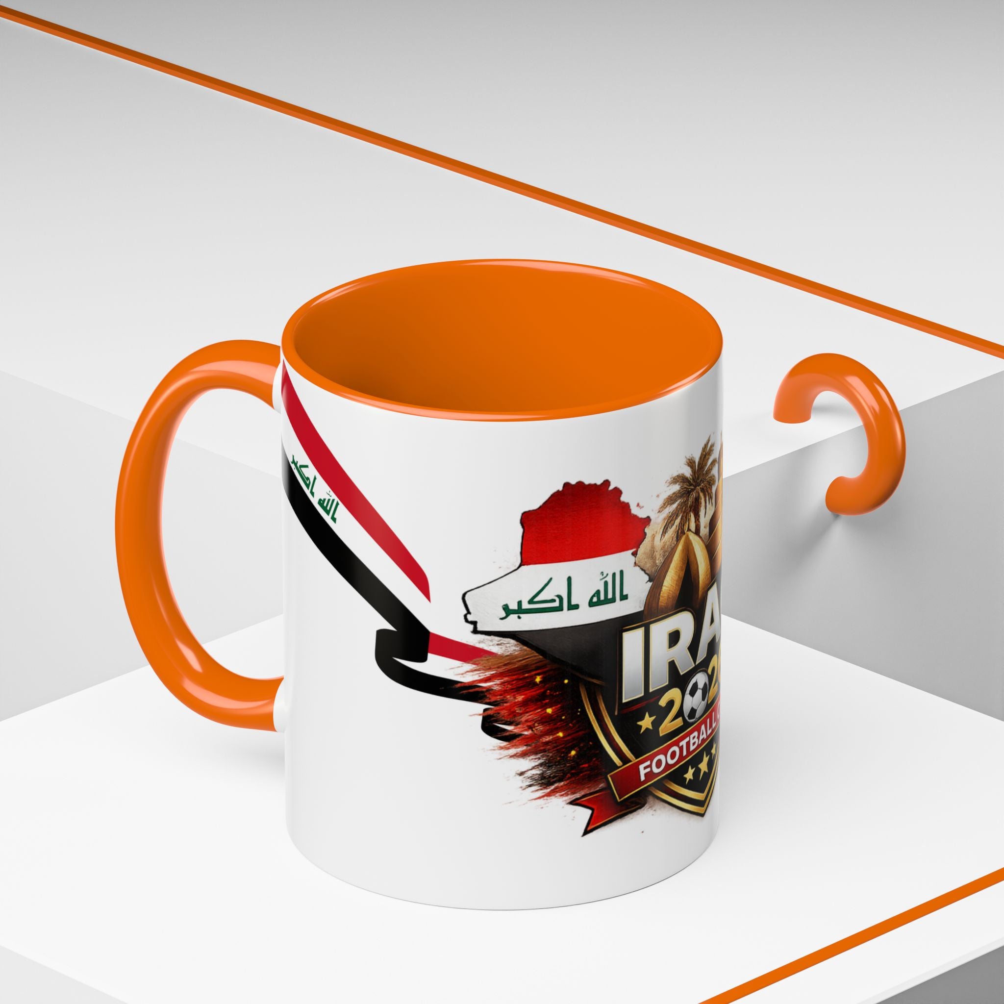 Iraq 2026 Football Cup Accent Coffee Mug – National Team Soccer Fan Gift