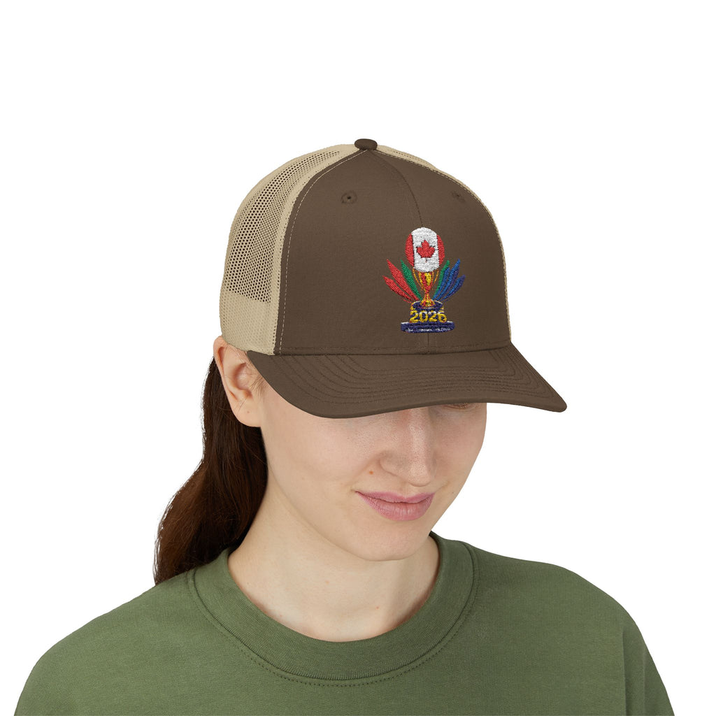 Embroidered Colorful Trophy Trucker Cap - Snapback Mesh Hat