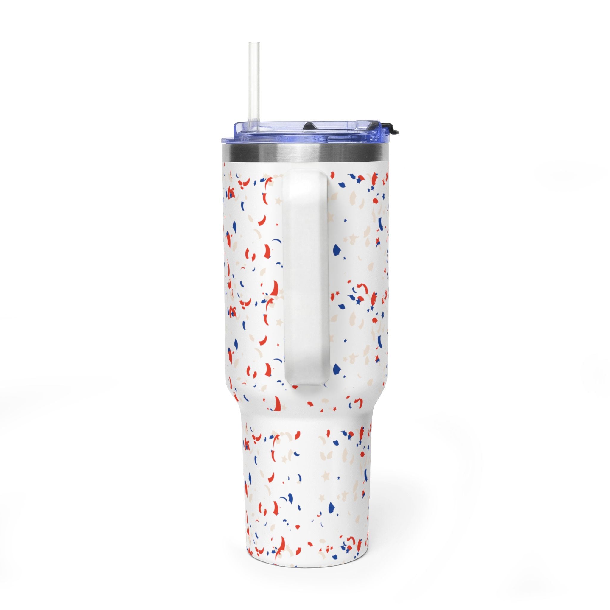 40oz Fourth of July Tumbler - "Happy 4th of July" Patriotic Eagle Vacuum Cup