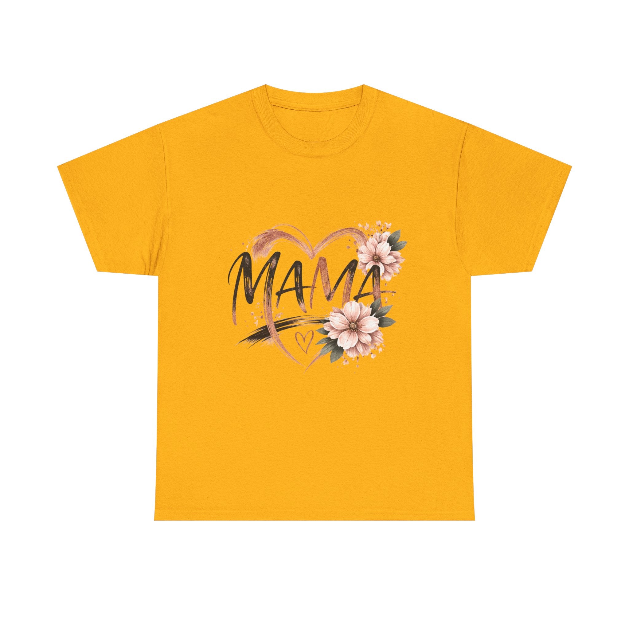 Mama Heart Floral Tee — "MAMA" Script Mother's Day Shirt