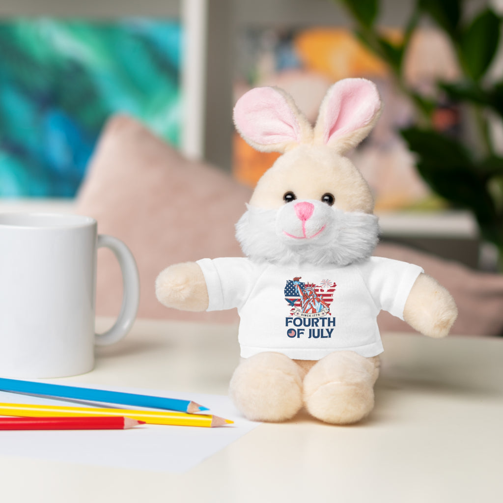 Fourth of July Teddy Bear — Plush Bear with 'Fourth of July' Tee