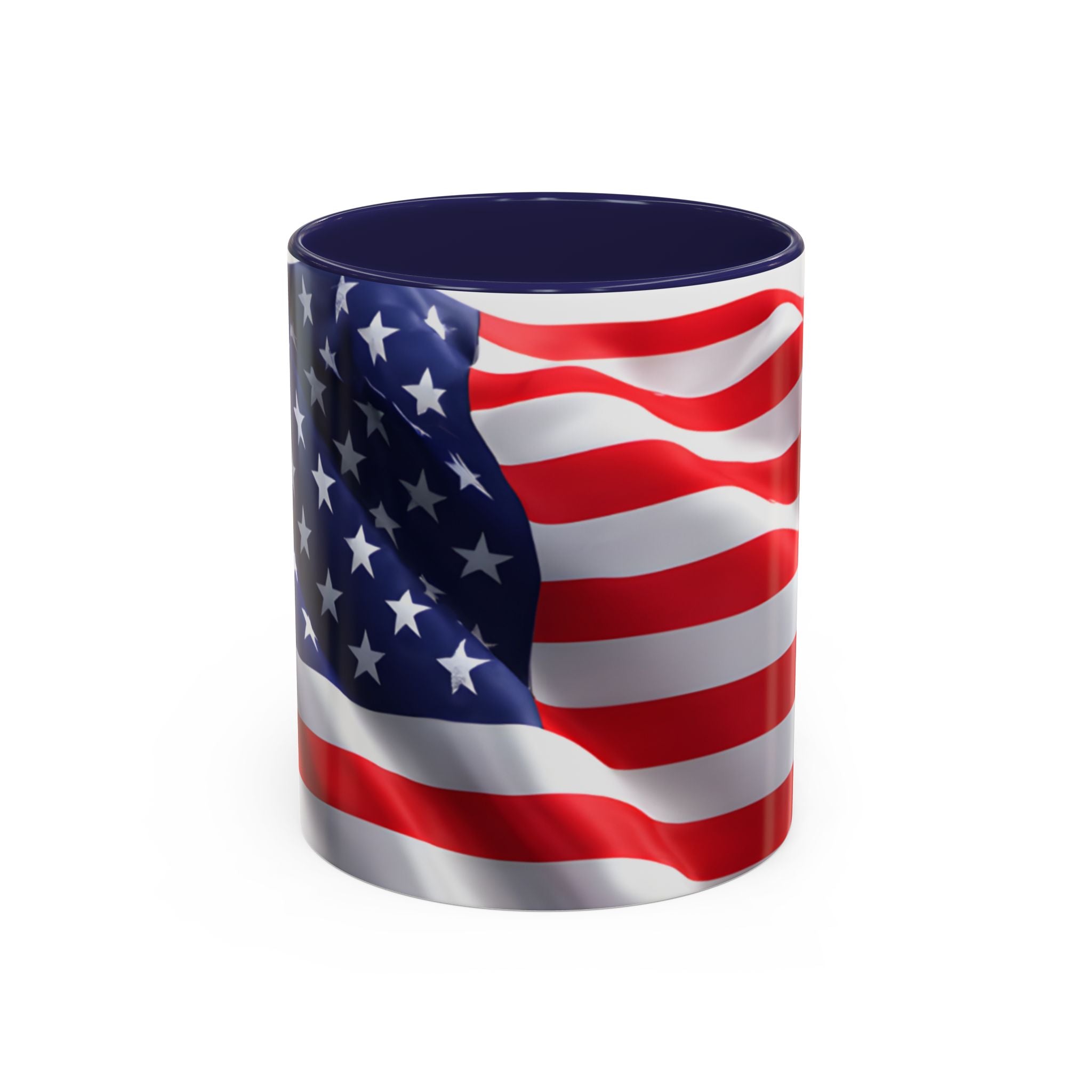 American Flag Accent Coffee Mug — Patriotic USA Stars & Stripes Ceramic Mug (11/15oz)