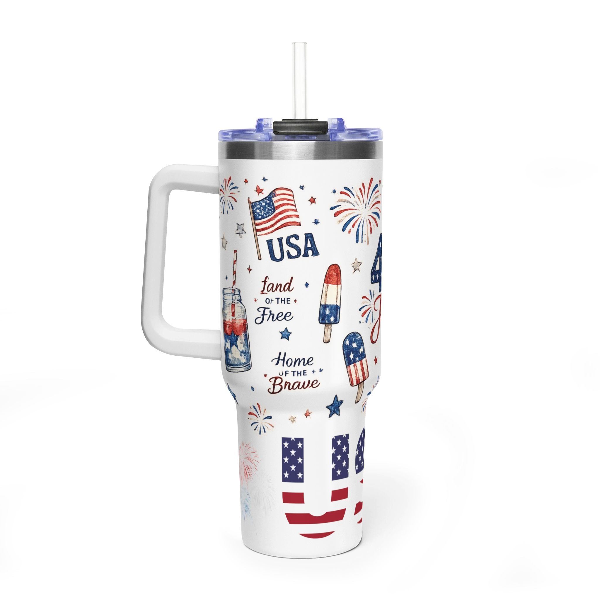4th of July USA Vacuum Tumbler — 40oz Patriotic Thermal Cup