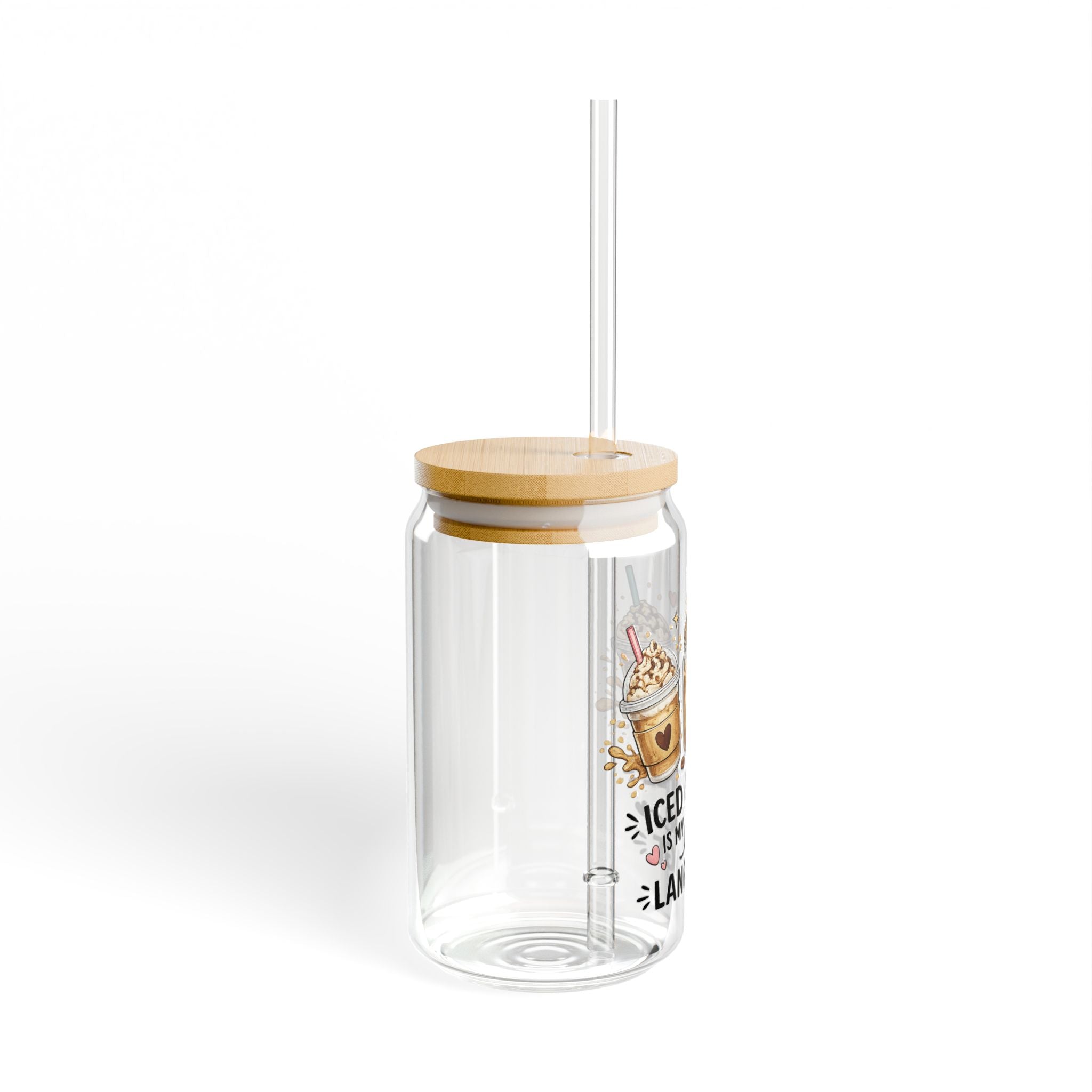 Coffee Is My Love Language Sipper Glass - 16oz Bamboo Lid Tumbler