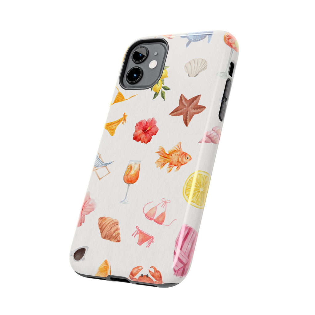 Summer Seashells Pattern Tough Phone Case — Beach Vacation Phone Cover