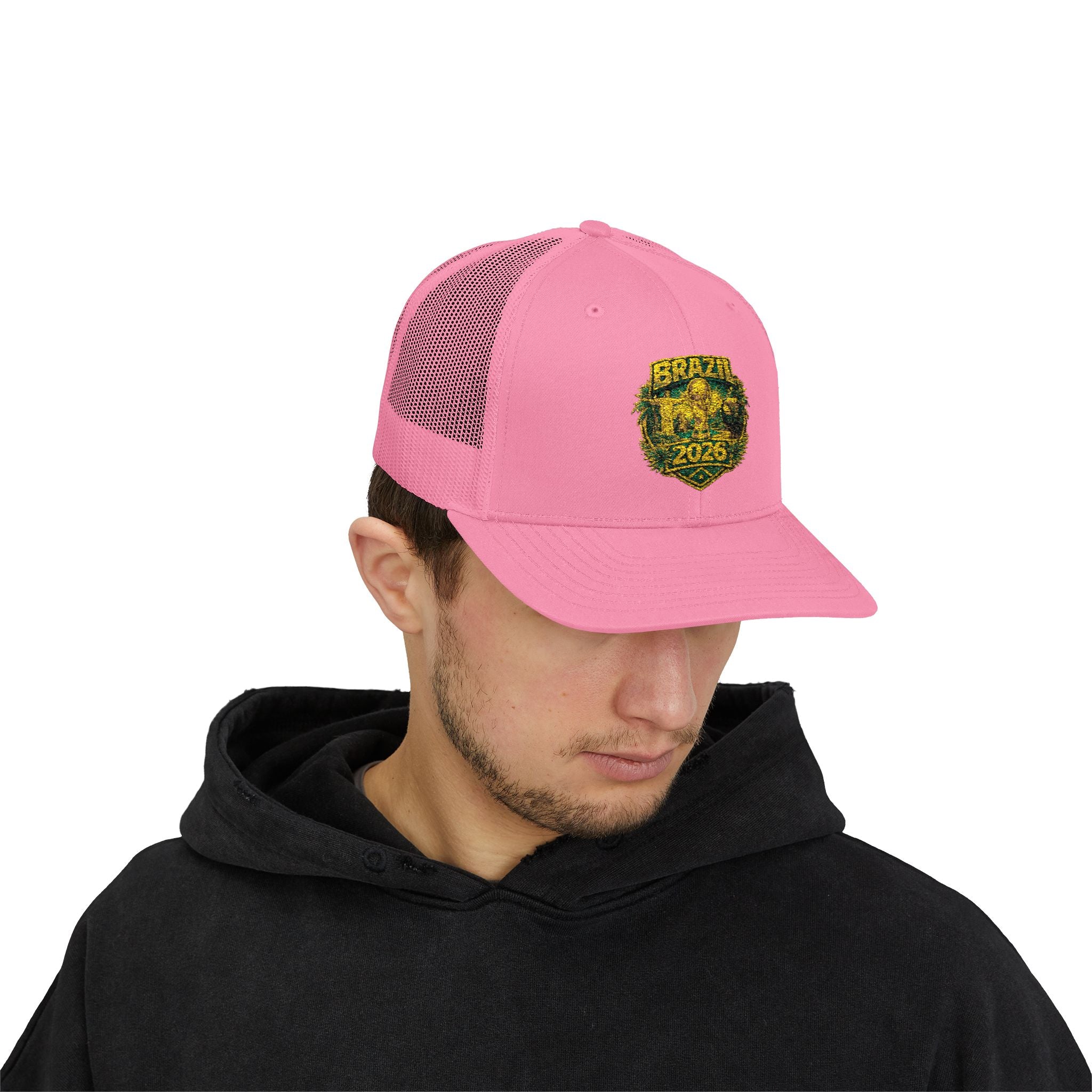 Brazil  Vintage Patch Trucker Cap — Rustic 2026 Crest Snapback