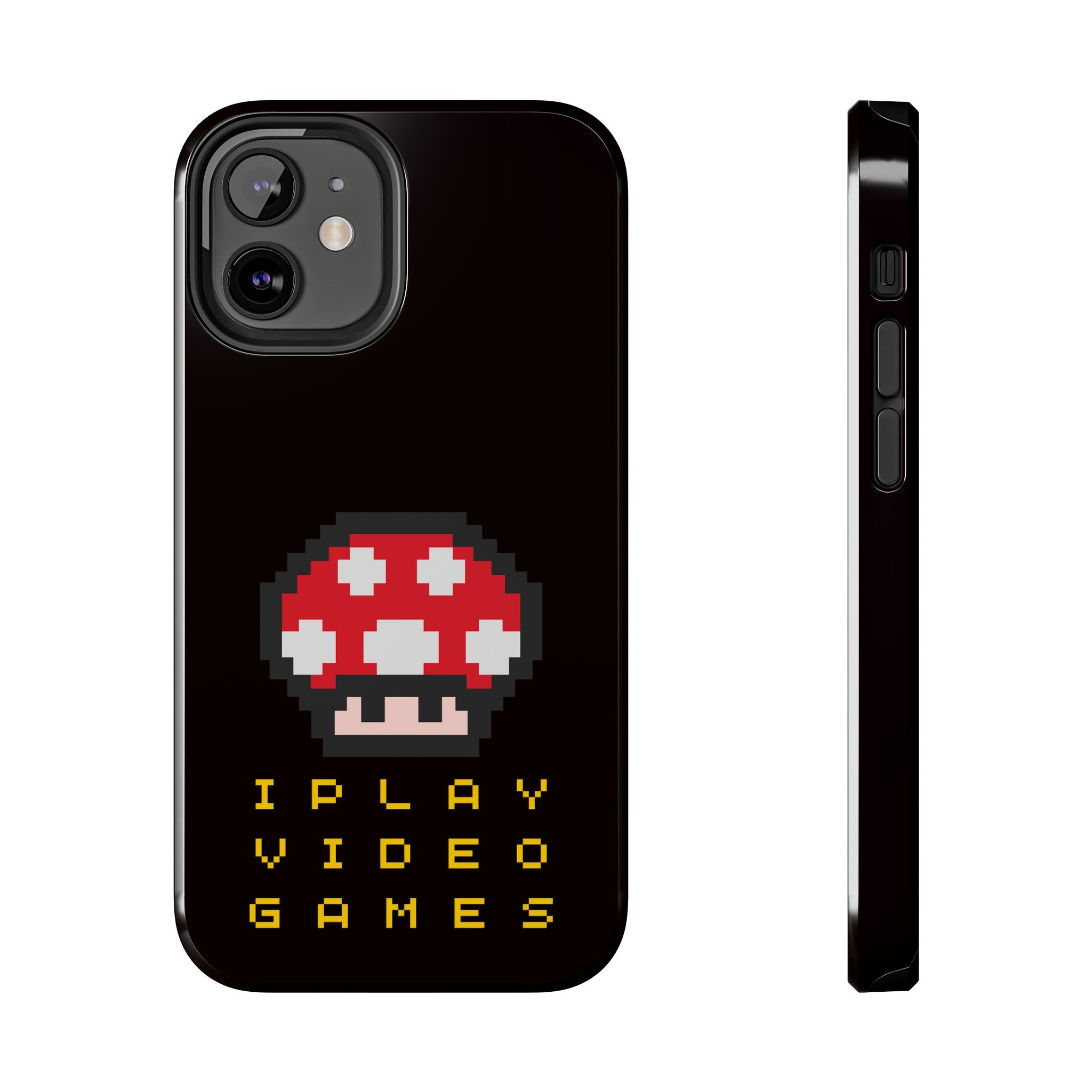 I Play Video Games Pixel Mushroom Phone Case — Tough Protective Gamer Case
