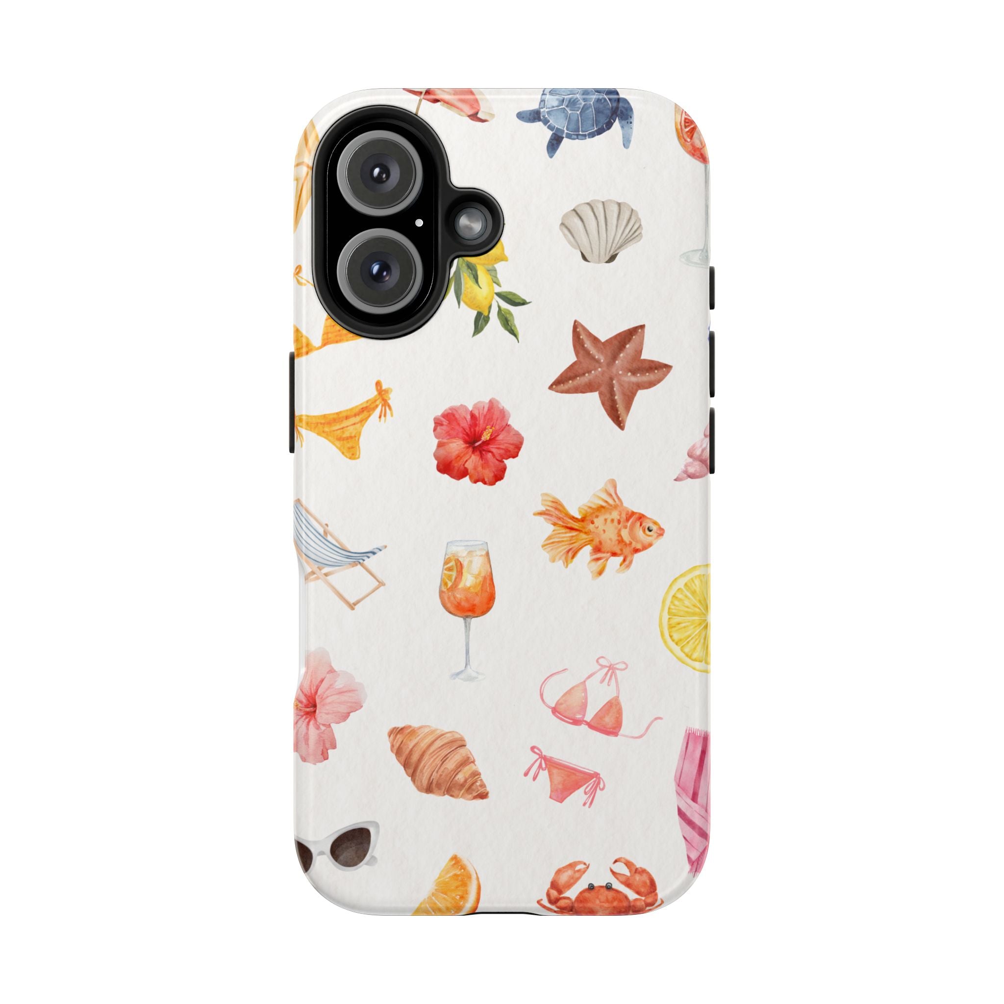 Summer Seashells Pattern Tough Phone Case — Beach Vacation Phone Cover