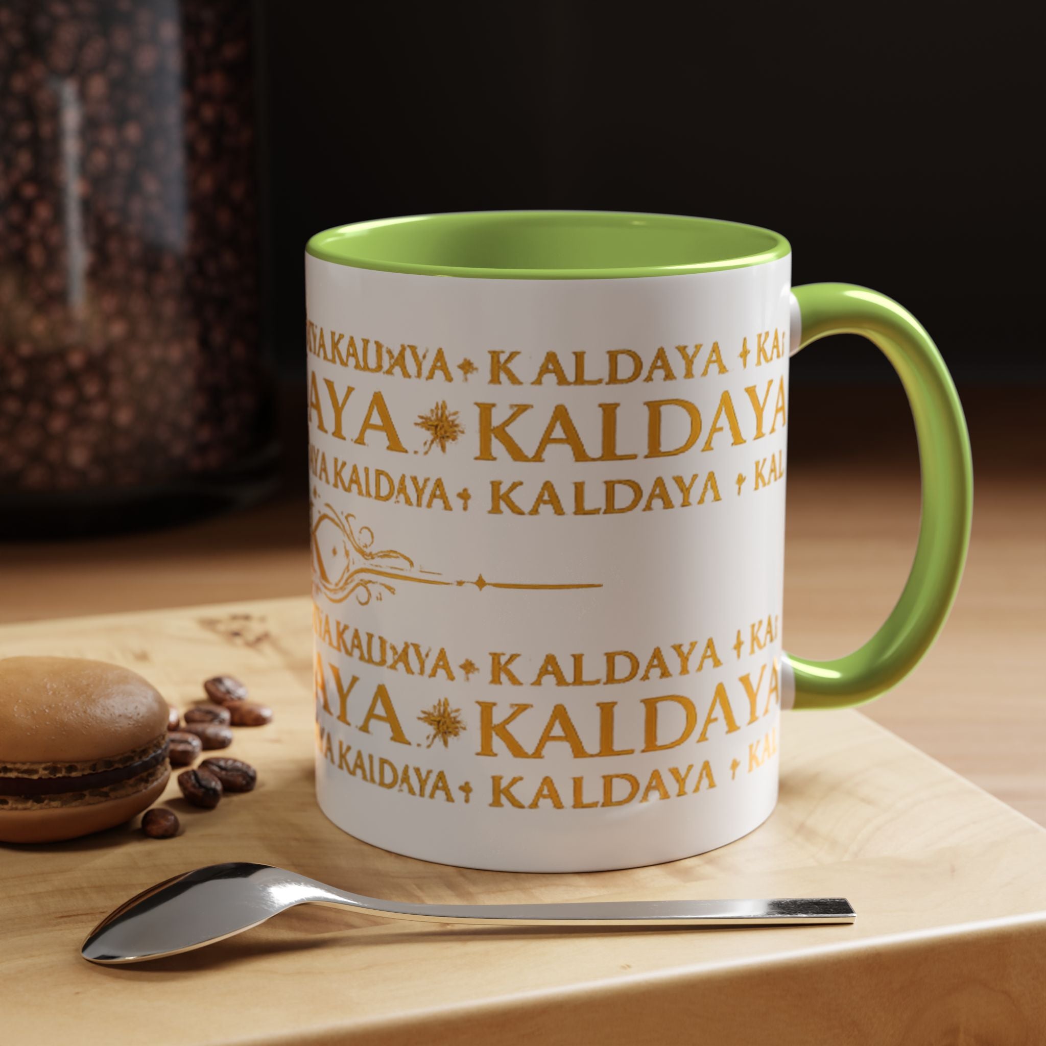 KALDAYA Monogram Accent Coffee Mug – Gold Script 11/15oz