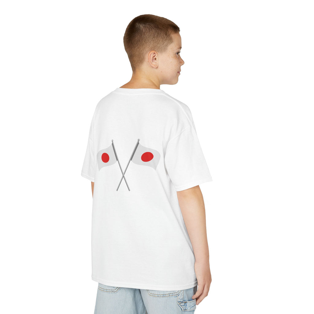 Kids Japan Flag T‑Shirt – Japanese Rising Sun Brush & Crossed Flags Tee