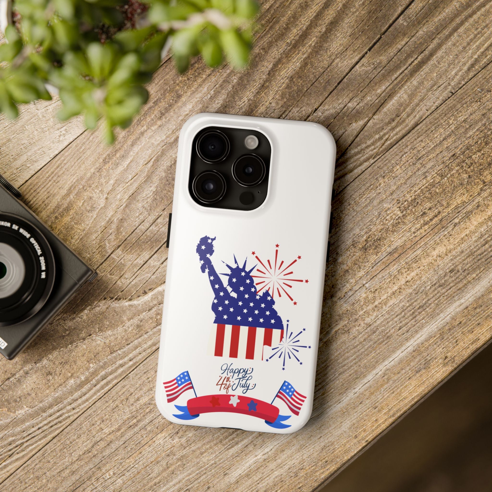 4th of July Tough Phone Case — Statue of Liberty USA Flag Design